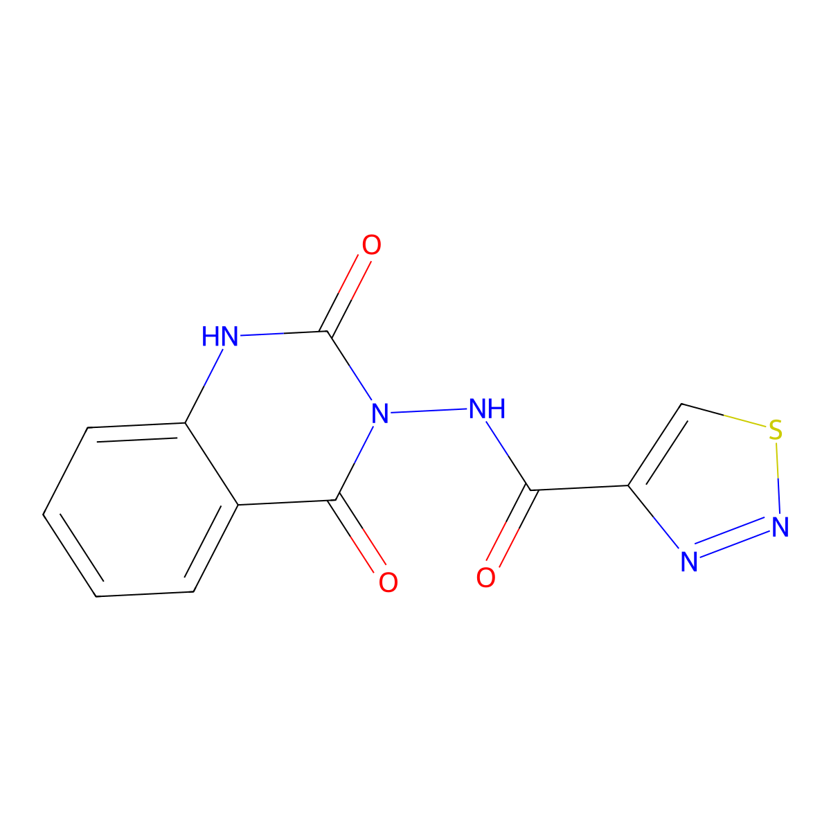 N-(2,4-Dioxo-1H-quinazolin-3-yl)thiadiazole-4-carboxamide molecular structure, CAS 2319874-65-0