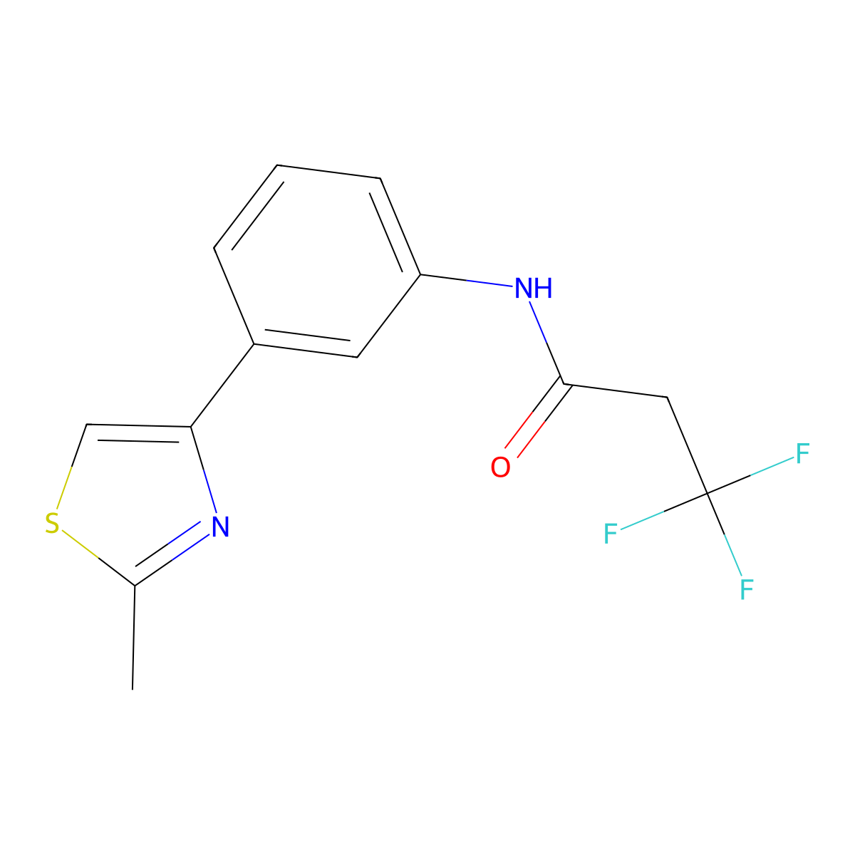 3,3,3-trifluoro-N-(3-(2-methylthiazol-4-yl)phenyl)propanamide molecular structure, CAS 2319875-13-1