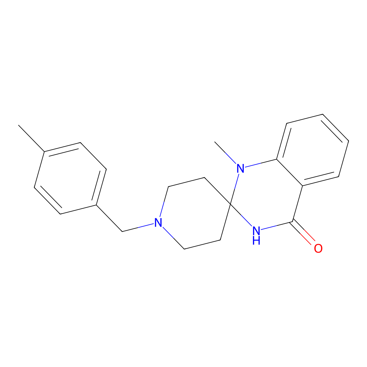 1'-methyl-1-[(4-methylphenyl)methyl]-3',4'-dihydro-1'H-spiro[piperidine-4,2'-quinazoline]-4'-one molecular structure, CAS 2319875-43-7