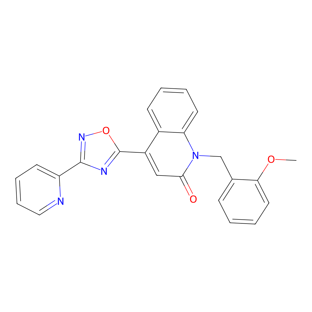 1-[(2-Methoxyphenyl)methyl]-4-[3-(pyridin-2-yl)-1,2,4-oxadiazol-5-yl]-1,2-dihydroquinolin-2-one molecular structure, CAS 2319875-78-8