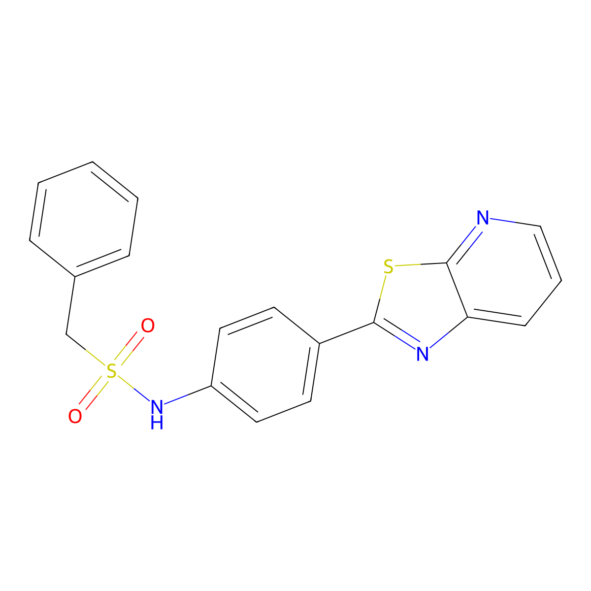 1-phenyl-N-(4-(thiazolo[5,4-b]pyridin-2-yl)phenyl)methanesulfonamide molecular structure, CAS 2319876-59-8