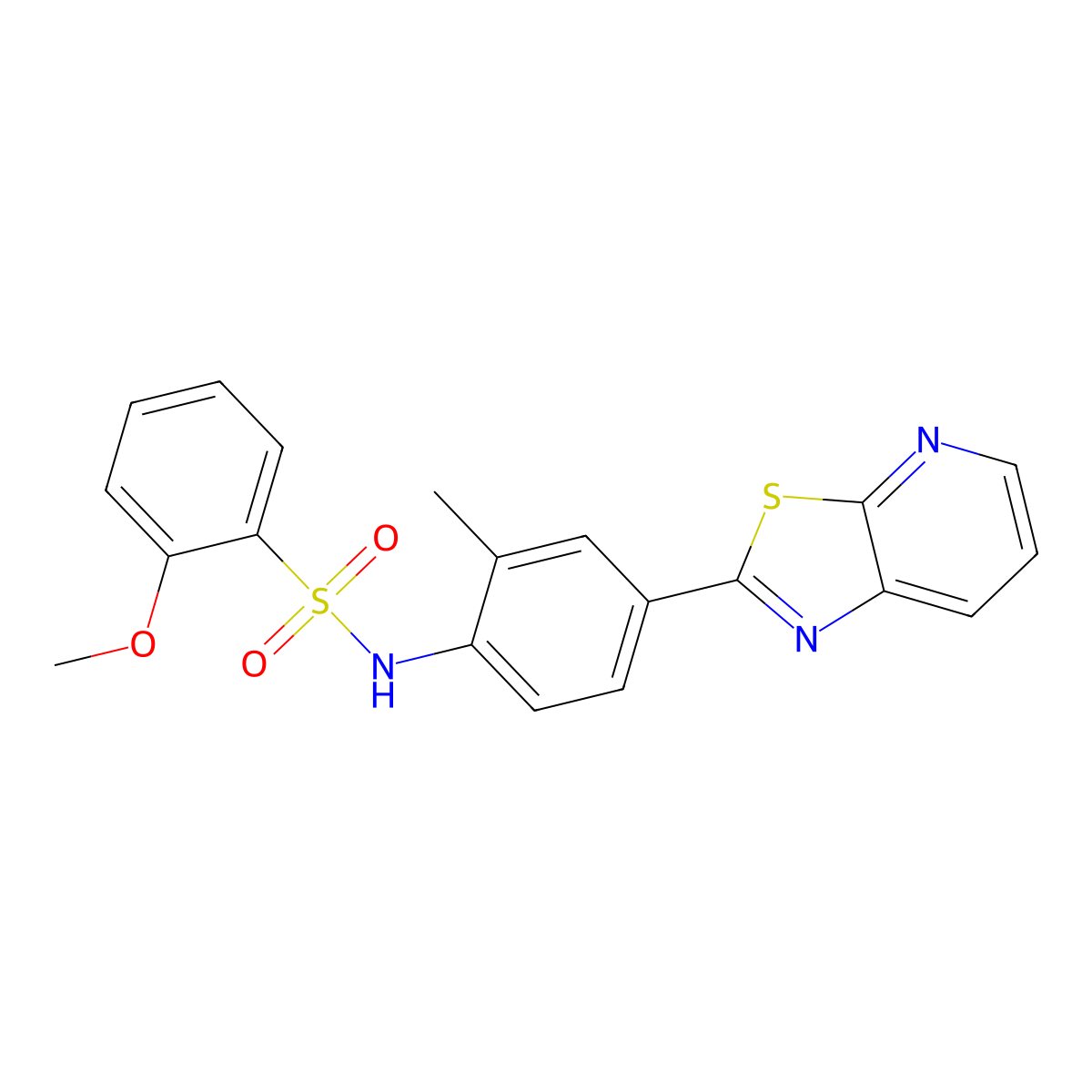 2-methoxy-N-(2-methyl-4-(thiazolo[5,4-b]pyridin-2-yl)phenyl)benzenesulfonamide molecular structure, CAS 2319877-05-7