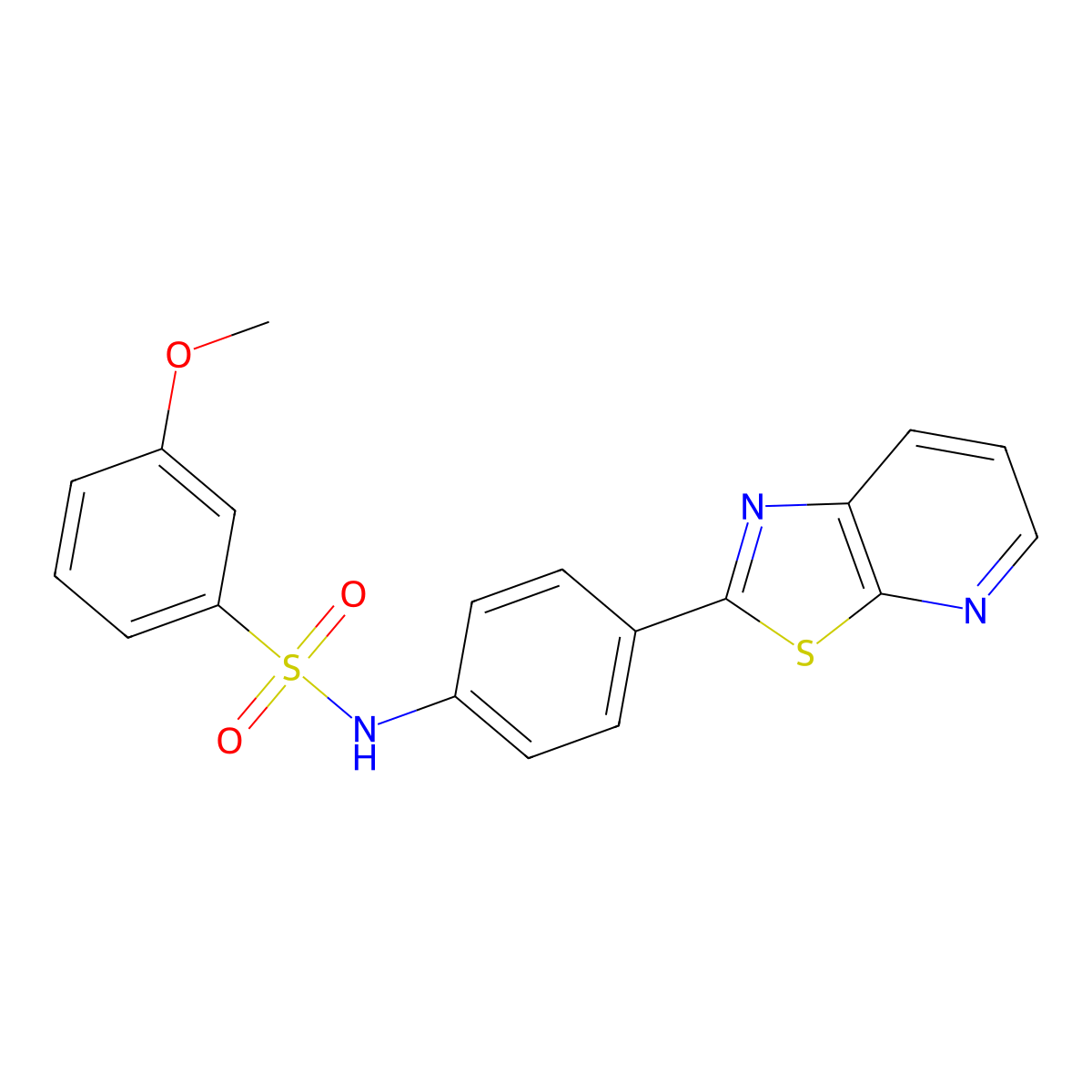 3-methoxy-N-(4-(thiazolo[5,4-b]pyridin-2-yl)phenyl)benzenesulfonamide molecular structure, CAS 2319877-42-2