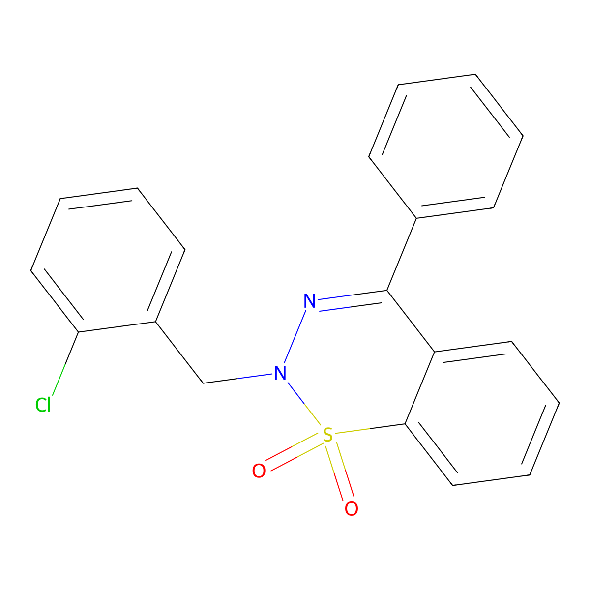 2-(2-chlorobenzyl)-4-phenyl-2H-benzo[e][1,2,3]thiadiazine 1,1-dioxide molecular structure, CAS 2319878-02-7