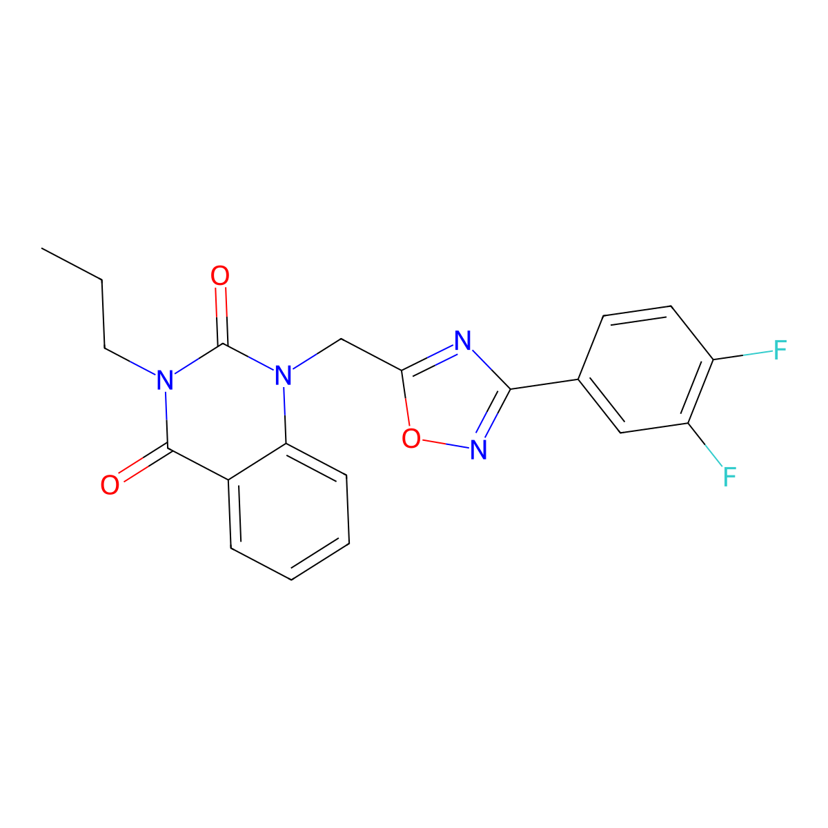 1-((3-(3,4-difluorophenyl)-1,2,4-oxadiazol-5-yl)methyl)-3-propylquinazoline-2,4(1H,3H)-dione molecular structure, CAS 2319878-12-9