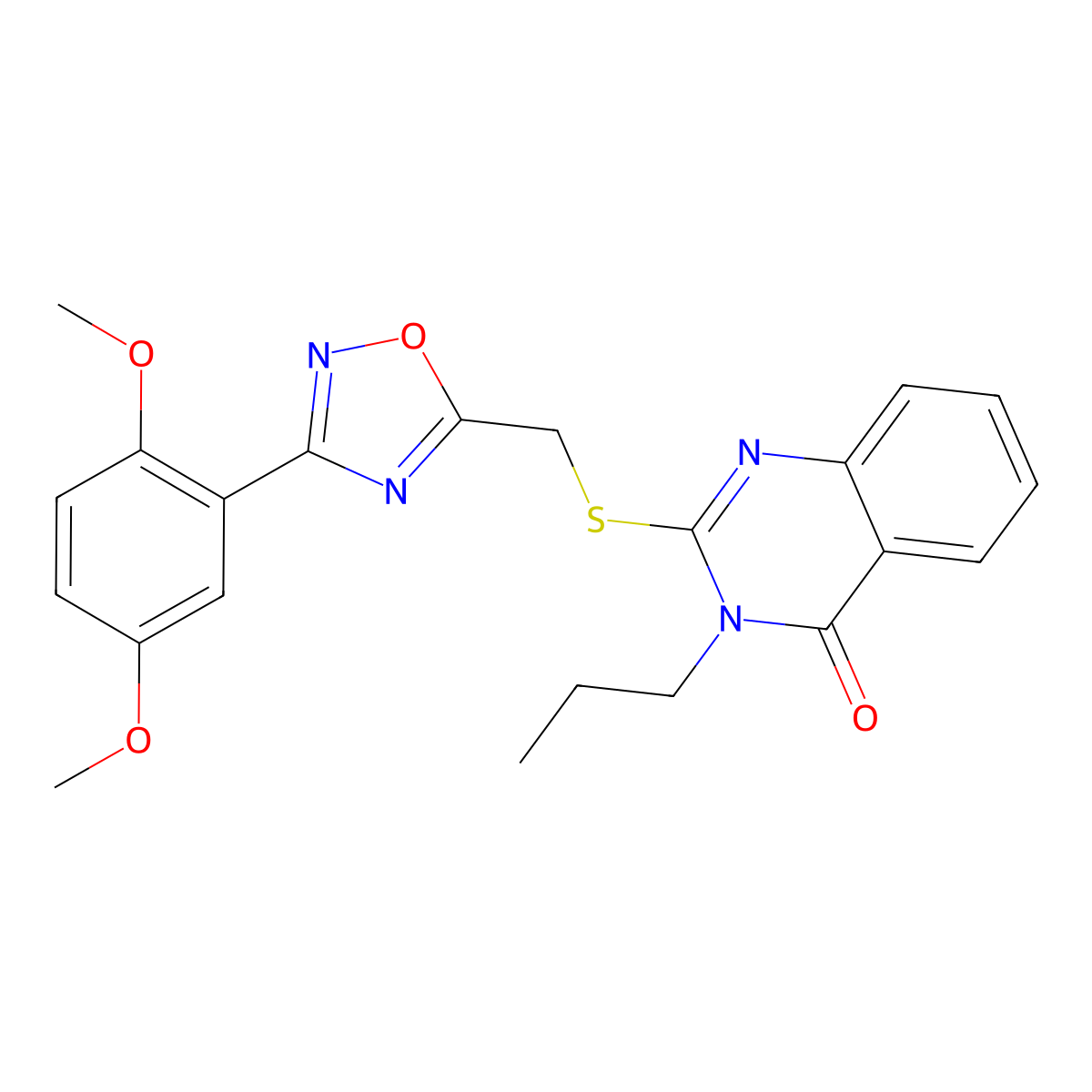2-({[3-(2,5-Dimethoxyphenyl)-1,2,4-oxadiazol-5-yl]methyl}sulfanyl)-3-propyl-3,4-dihydroquinazolin-4-one molecular structure, CAS 2319878-81-2
