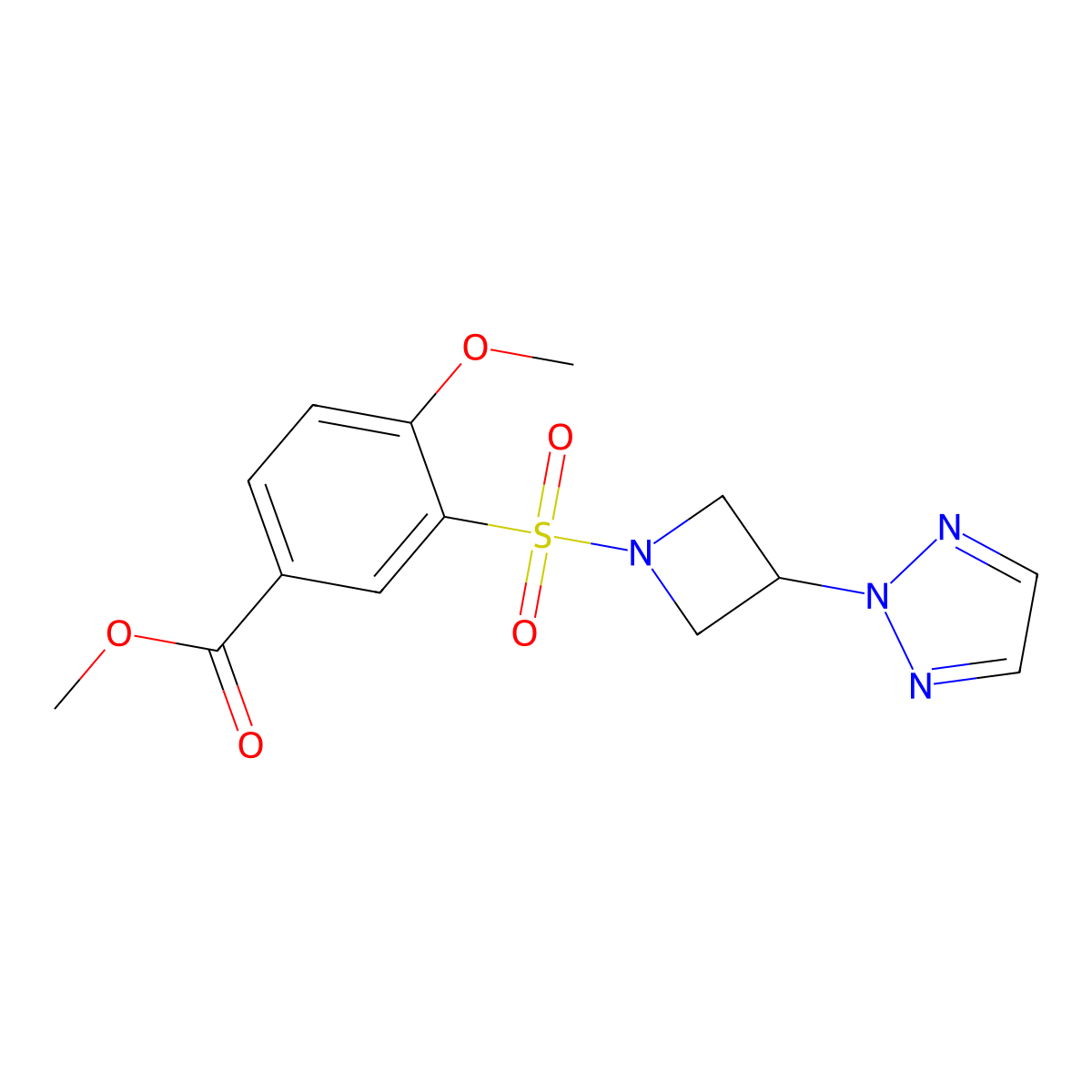 methyl 3-((3-(2H-1,2,3-triazol-2-yl)azetidin-1-yl)sulfonyl)-4-methoxybenzoate molecular structure, CAS 2319891-31-9