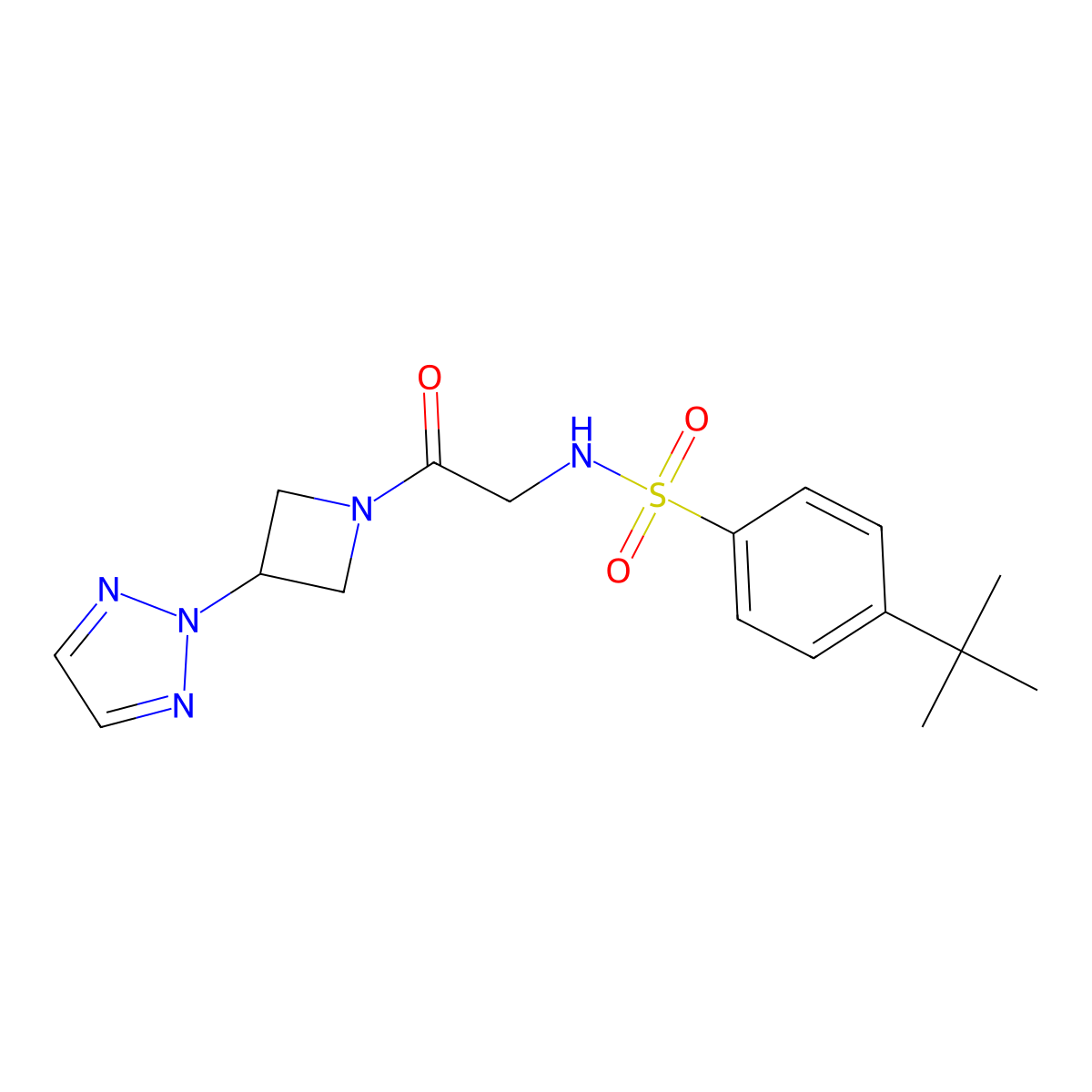 4-tert-butyl-N-{2-oxo-2-[3-(2H-1,2,3-triazol-2-yl)azetidin-1-yl]ethyl}benzene-1-sulfonamide molecular structure, CAS 2319891-85-3