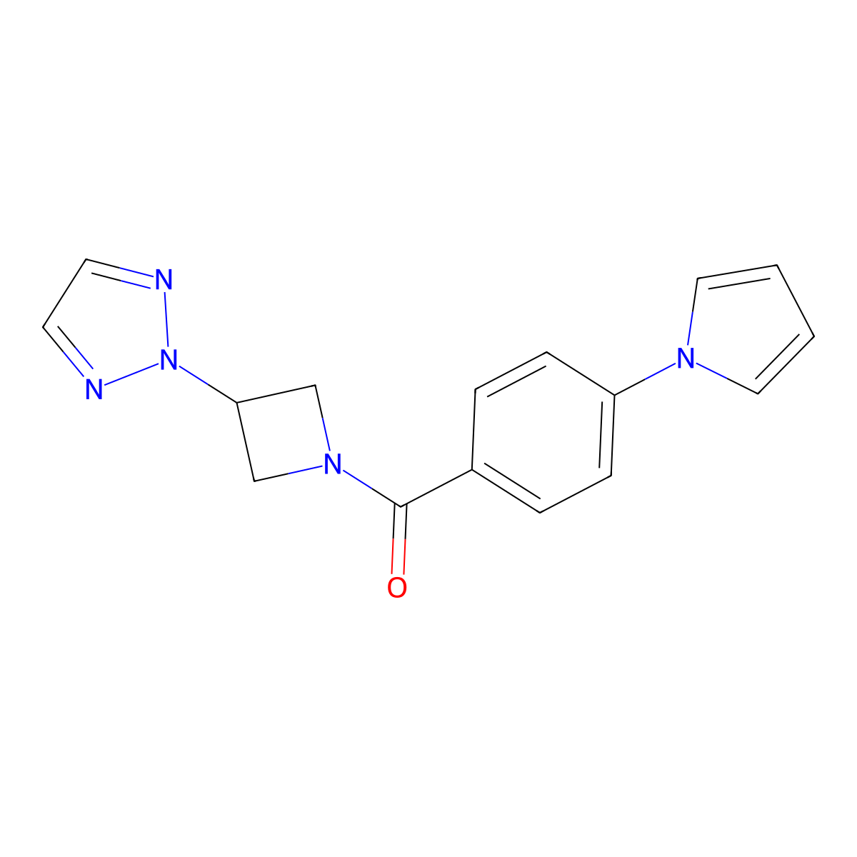 (4-(1H-pyrrol-1-yl)phenyl)(3-(2H-1,2,3-triazol-2-yl)azetidin-1-yl)methanone molecular structure, CAS 2319892-71-0