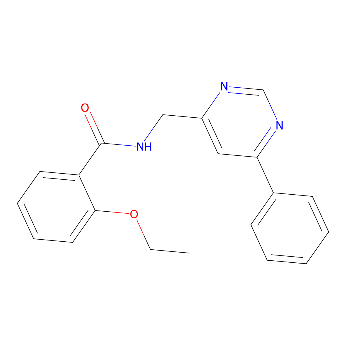 2-ethoxy-N-[(6-phenylpyrimidin-4-yl)methyl]benzamide molecular structure, CAS 2319893-30-4