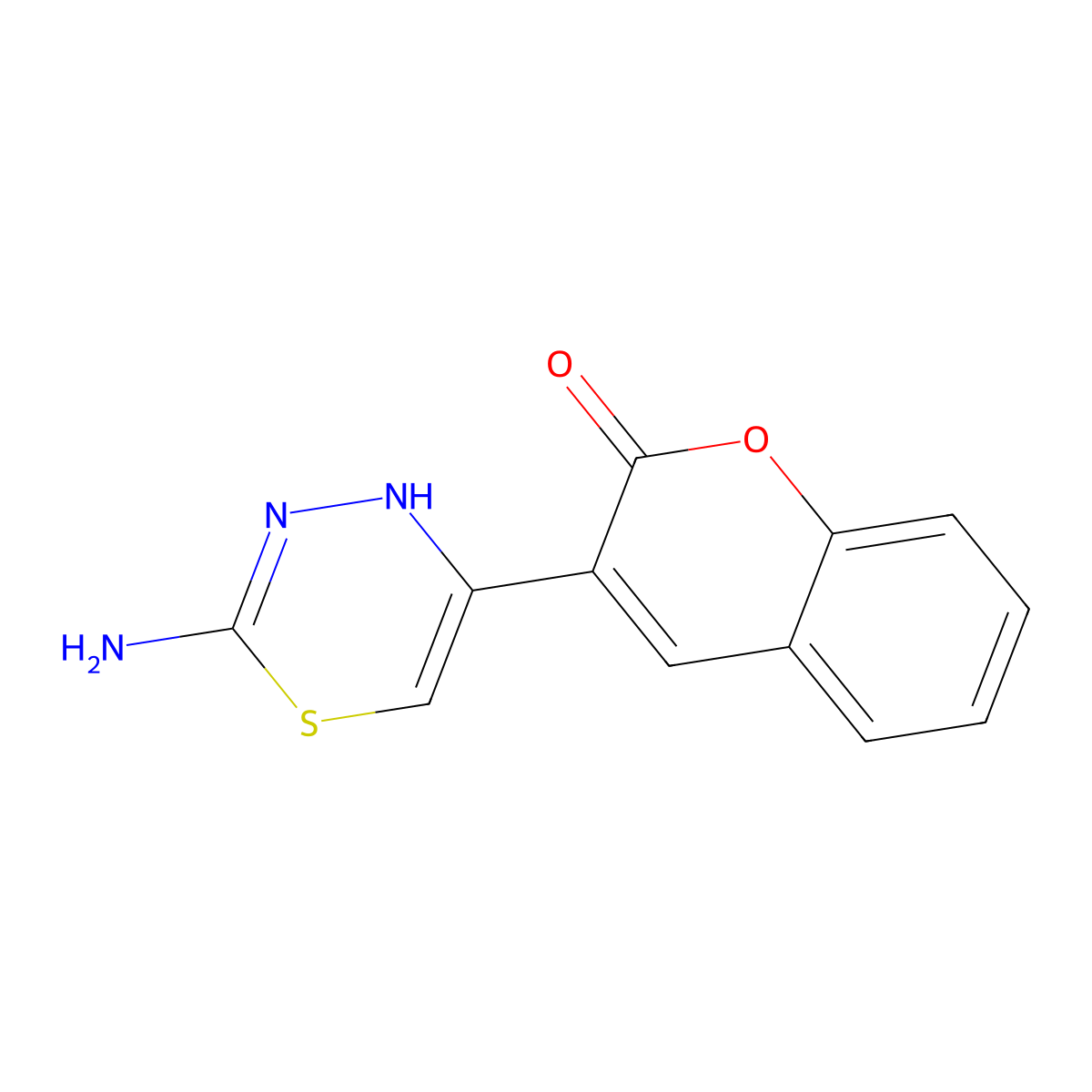 3-(2-amino-4H-1,3,4-thiadiazin-5-yl)-2H-chromen-2-one molecular structure, CAS 2319893-57-5