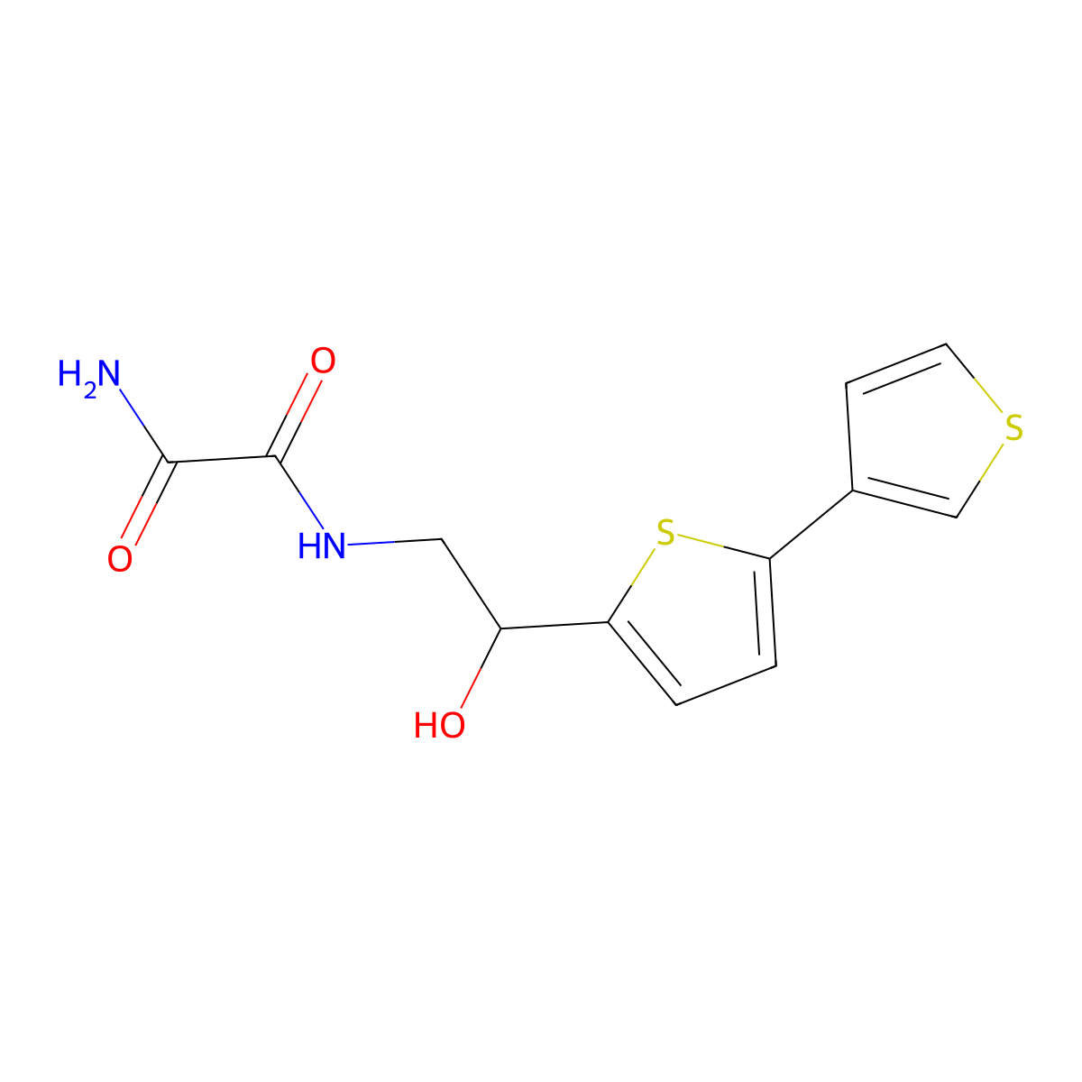 N1-(2-([2,3'-bithiophen]-5-yl)-2-hydroxyethyl)oxalamide molecular structure, CAS 2319894-08-9