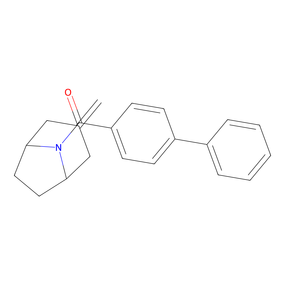 [1,1'-biphenyl]-4-yl((1R,5S)-3-methylene-8-azabicyclo[3.2.1]octan-8-yl)methanone molecular structure, CAS 2319894-85-2