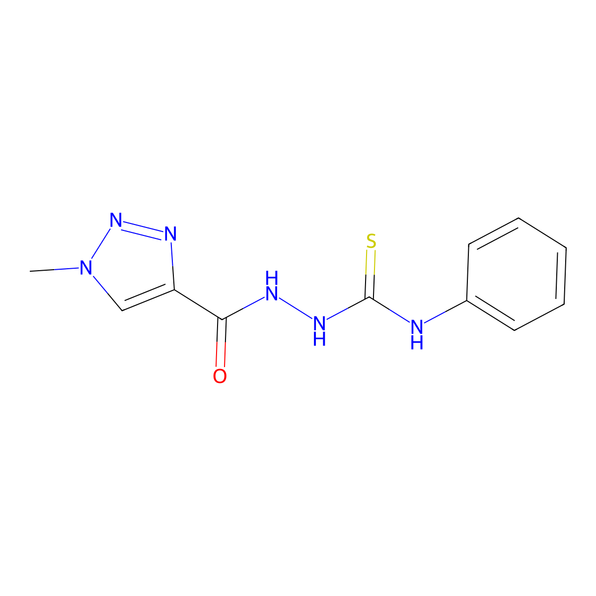 1-methyl-N-[(phenylcarbamothioyl)amino]-1H-1,2,3-triazole-4-carboxamide molecular structure, CAS 2319896-09-6