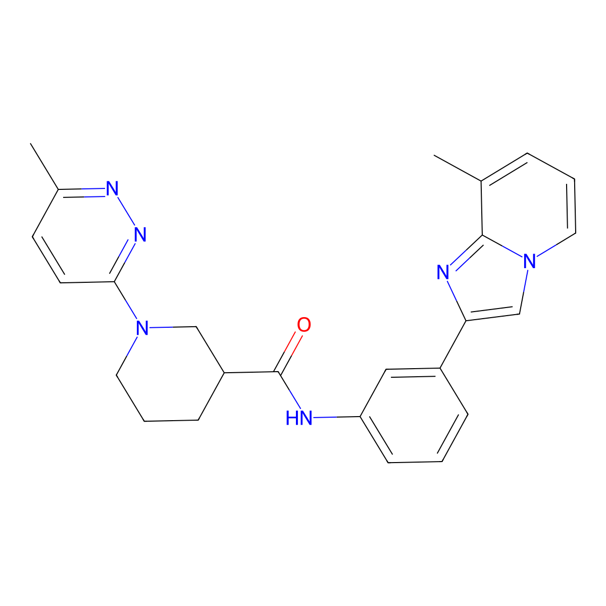 N-(3-(8-methylimidazo[1,2-a]pyridin-2-yl)phenyl)-1-(6-methylpyridazin-3-yl)piperidine-3-carboxamide molecular structure, CAS 2319896-21-2