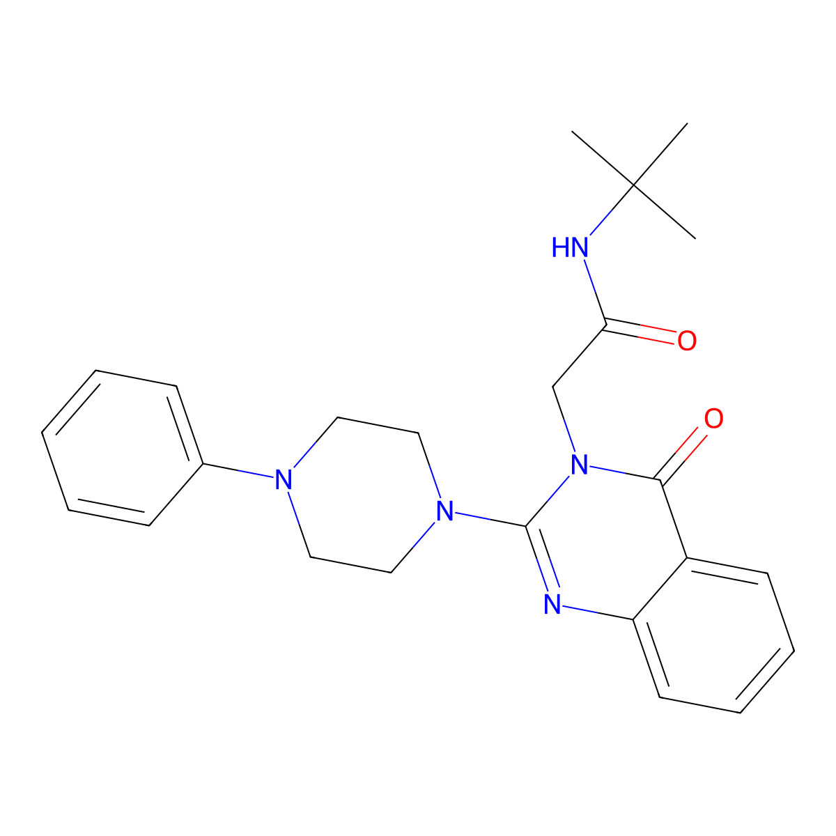 N-(tert-butyl)-2-(4-oxo-2-(4-phenylpiperazin-1-yl)quinazolin-3(4H)-yl)acetamide molecular structure, CAS 2319896-45-0
