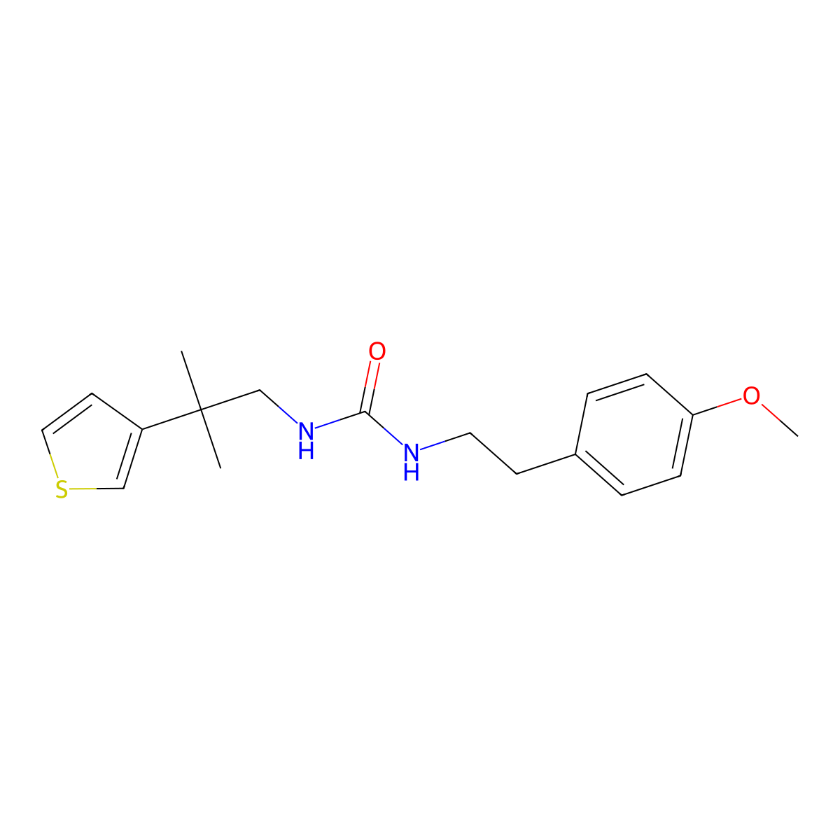 1-(4-Methoxyphenethyl)-3-(2-methyl-2-(thiophen-3-yl)propyl)urea molecular structure, CAS 2319896-69-8