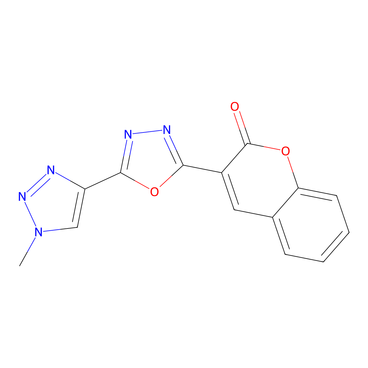 3-[5-(1-methyl-1H-1,2,3-triazol-4-yl)-1,3,4-oxadiazol-2-yl]-2H-chromen-2-one molecular structure, CAS 2319896-98-3