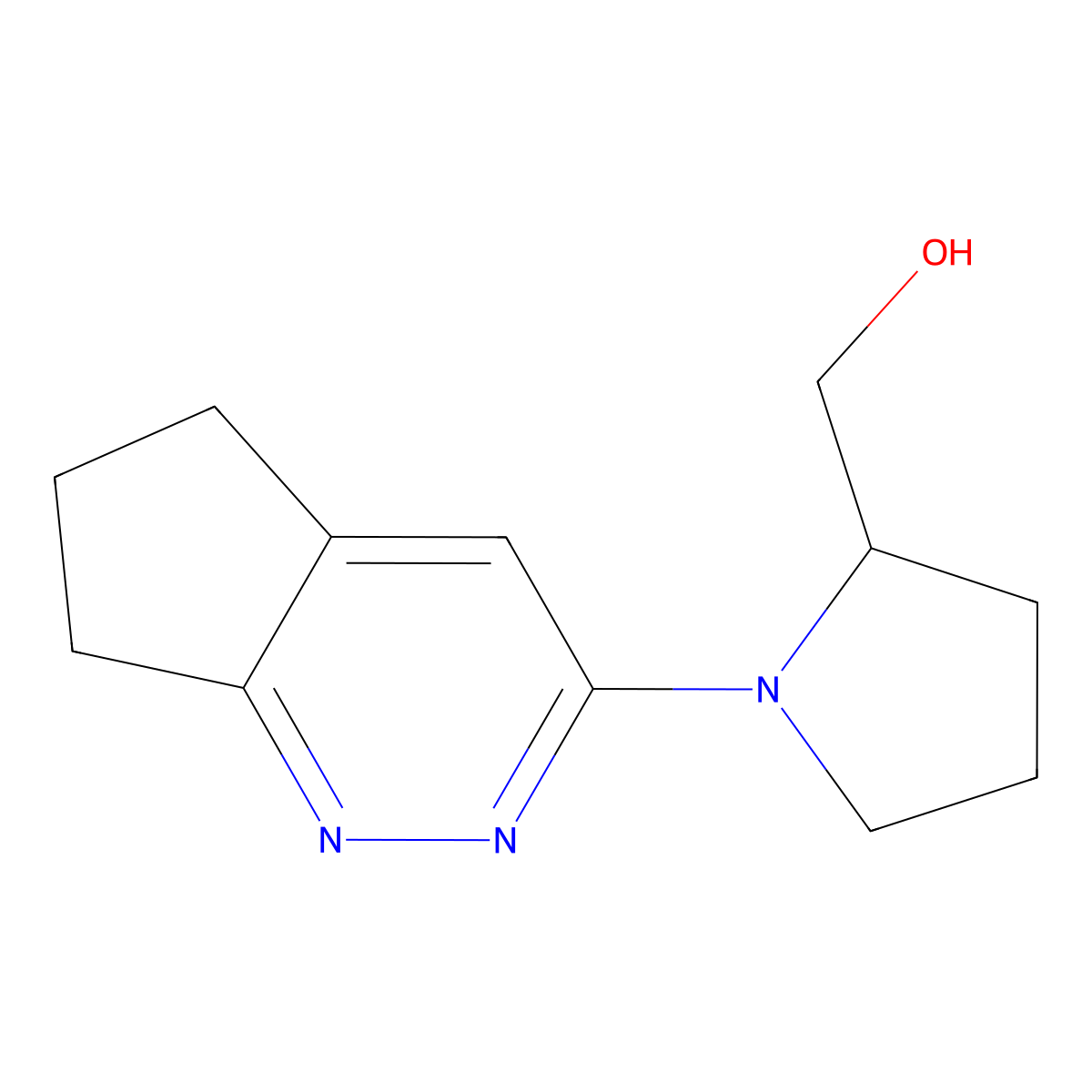 (1-{5H,6H,7H-cyclopenta[c]pyridazin-3-yl}pyrrolidin-2-yl)methanol molecular structure, CAS 2320112-60-3