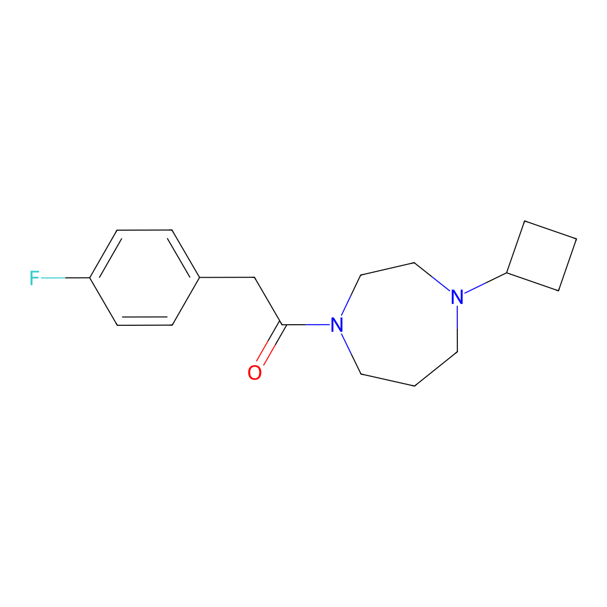 1-(4-Cyclobutyl-1,4-diazepan-1-yl)-2-(4-fluorophenyl)ethan-1-one molecular structure, CAS 2320142-28-5