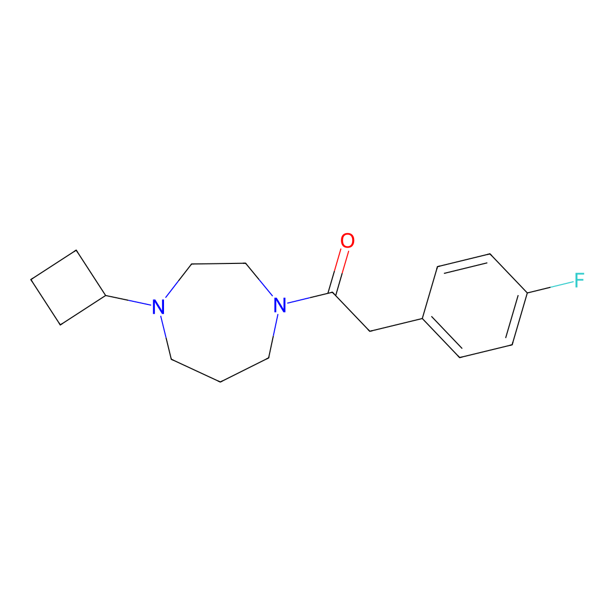 1-(4-Cyclobutyl-1,4-diazepan-1-yl)-2-(4-fluorophenyl)ethan-1-one molecular structure, CAS 2320142-28-5
