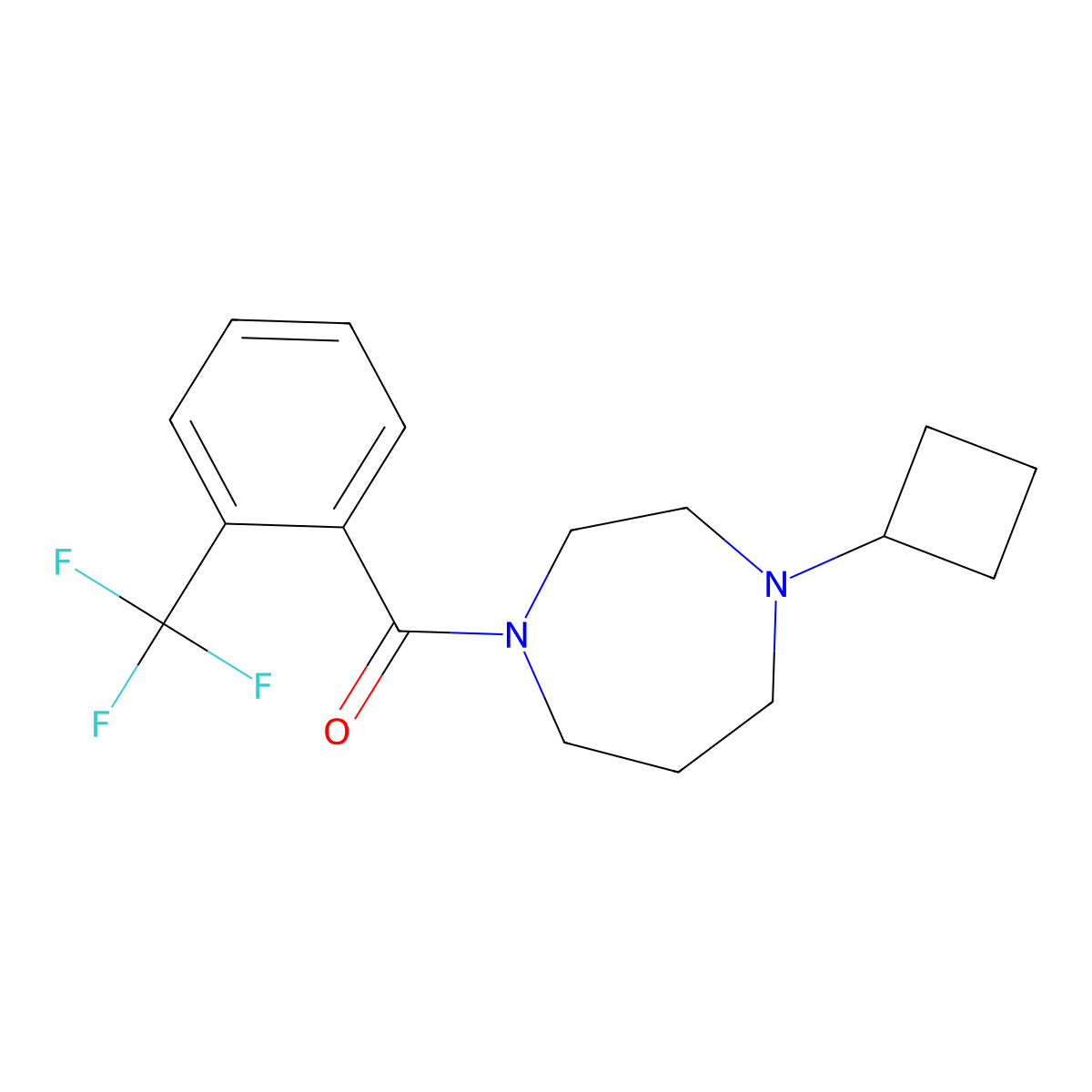 (4-Cyclobutyl-1,4-diazepan-1-yl)(2-(trifluoromethyl)phenyl)methanone molecular structure, CAS 2320142-36-5