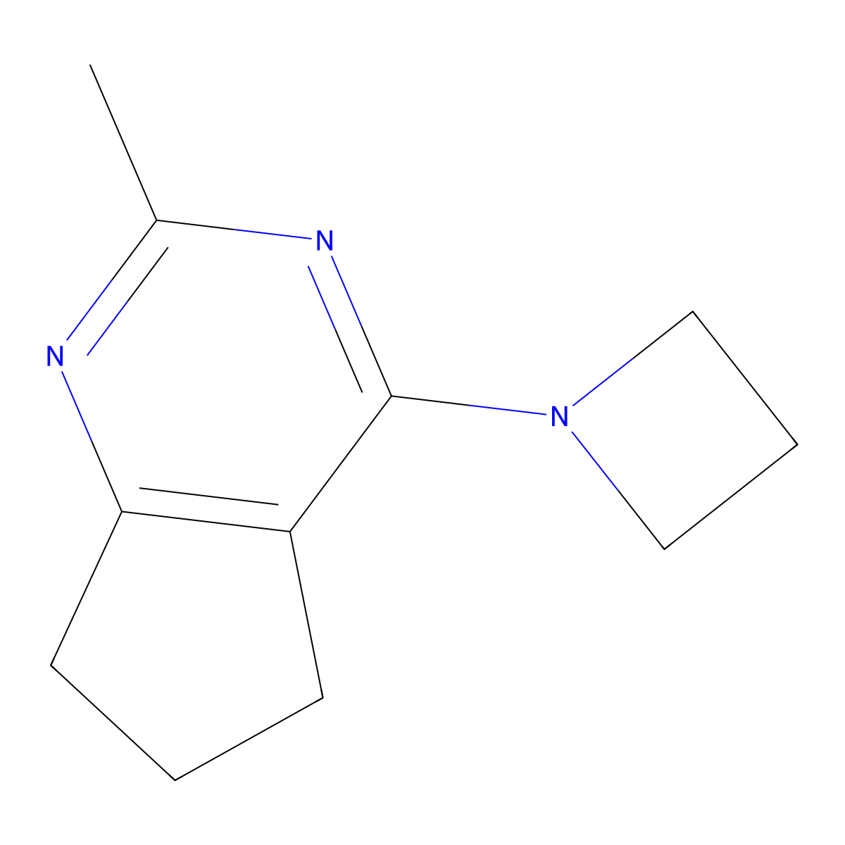 1-{2-methyl-5H,6H,7H-cyclopenta[d]pyrimidin-4-yl}azetidine molecular structure, CAS 2320142-41-2