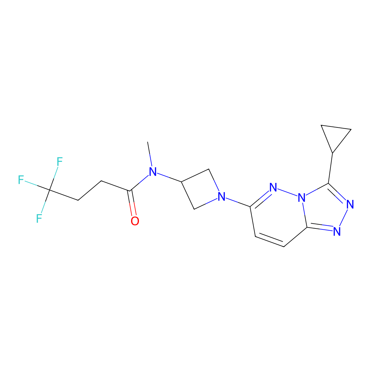 N-(1-{3-cyclopropyl-[1,2,4]triazolo[4,3-b]pyridazin-6-yl}azetidin-3-yl)-4,4,4-trifluoro-N-methylbutanamide molecular structure, CAS 2320142-45-6