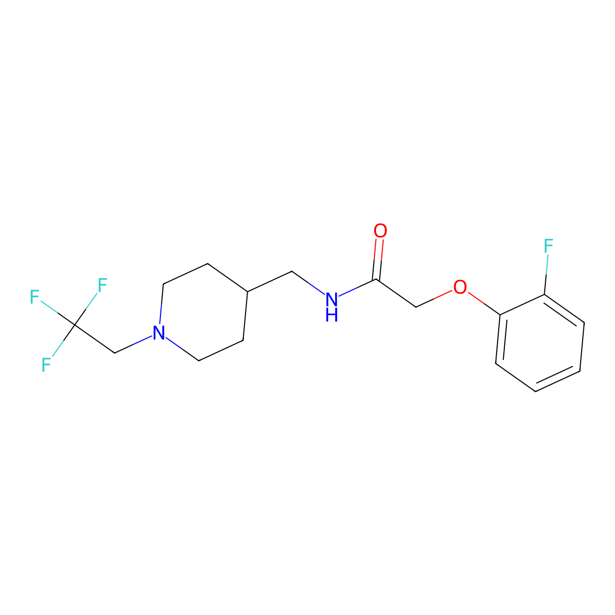 2-(2-fluorophenoxy)-N-{[1-(2,2,2-trifluoroethyl)piperidin-4-yl]methyl}acetamide molecular structure, CAS 2320142-49-0