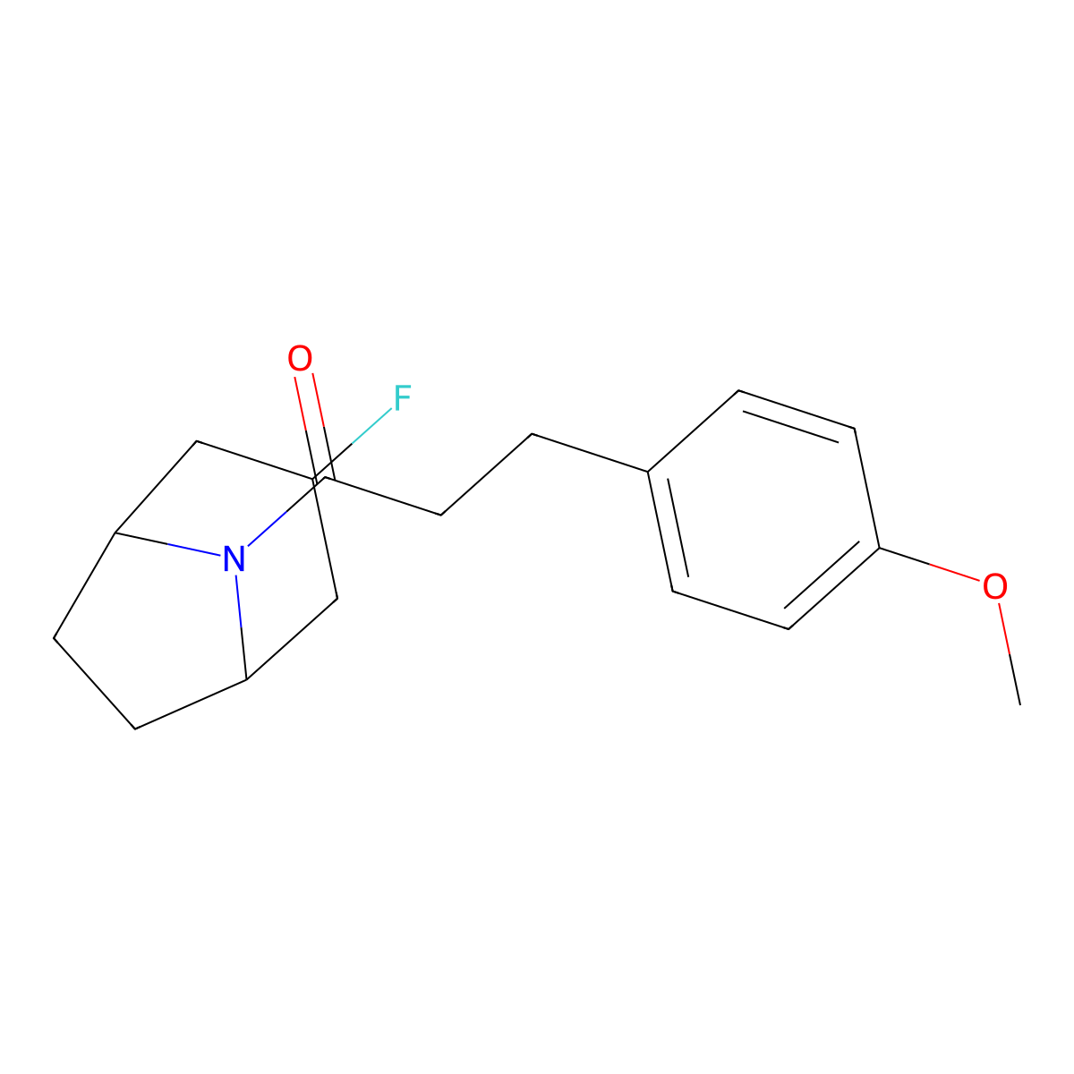 1-{3-Fluoro-8-azabicyclo[3.2.1]octan-8-yl}-3-(4-methoxyphenyl)propan-1-one molecular structure, CAS 2320142-52-5