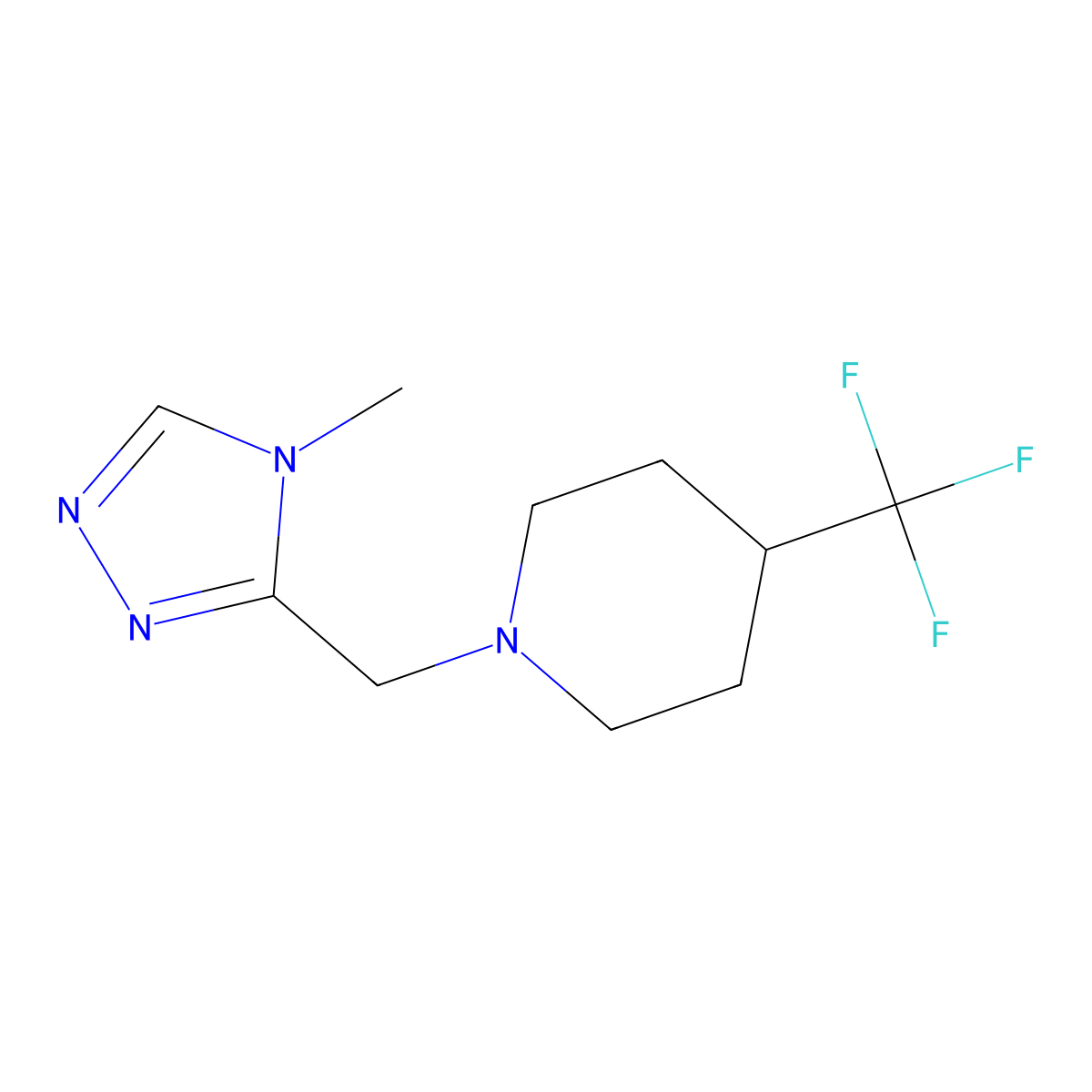 1-((4-methyl-4H-1,2,4-triazol-3-yl)methyl)-4-(trifluoromethyl)piperidine molecular structure, CAS 2320142-65-0