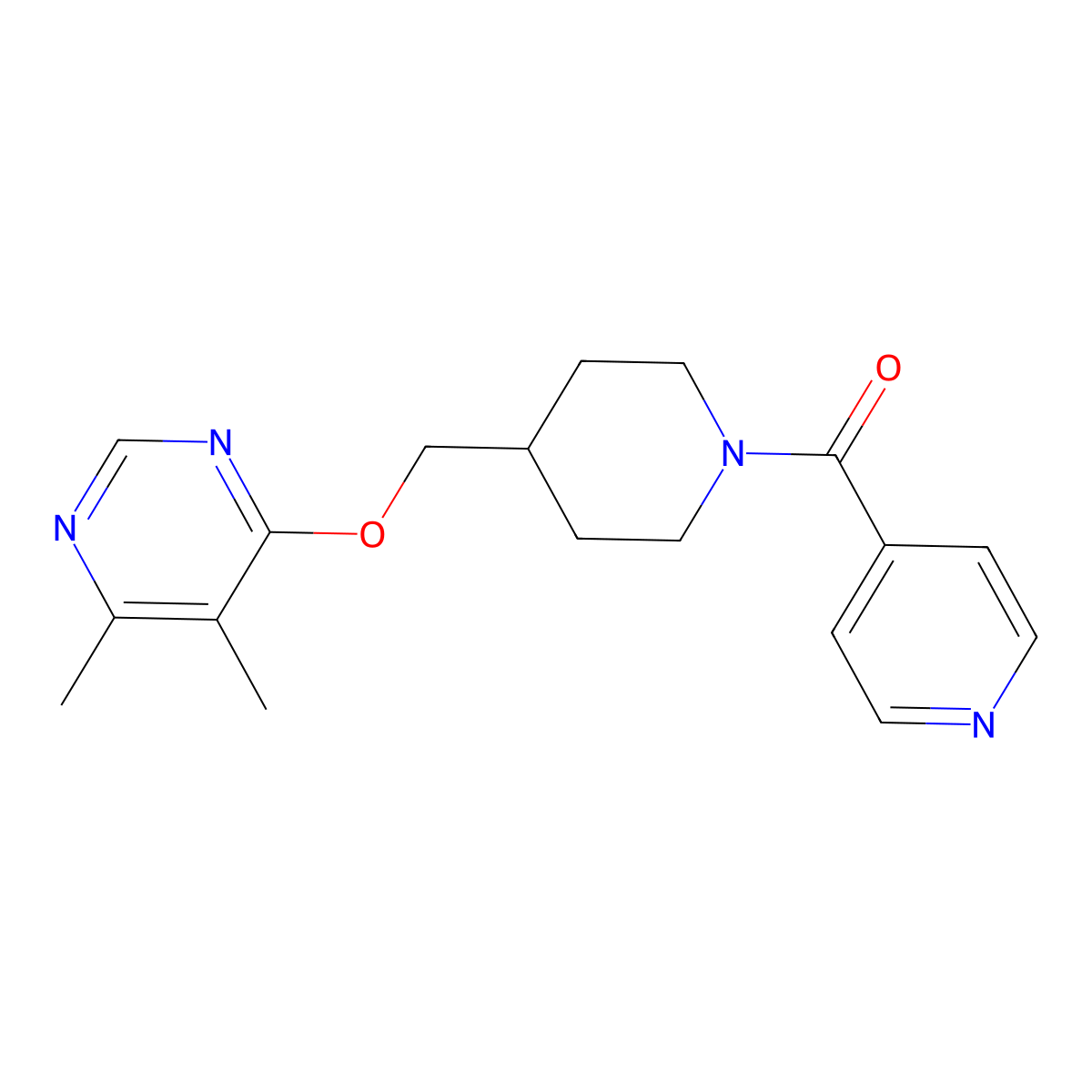 4,5-Dimethyl-6-{[1-(pyridine-4-carbonyl)piperidin-4-yl]methoxy}pyrimidine molecular structure, CAS 2320142-87-6
