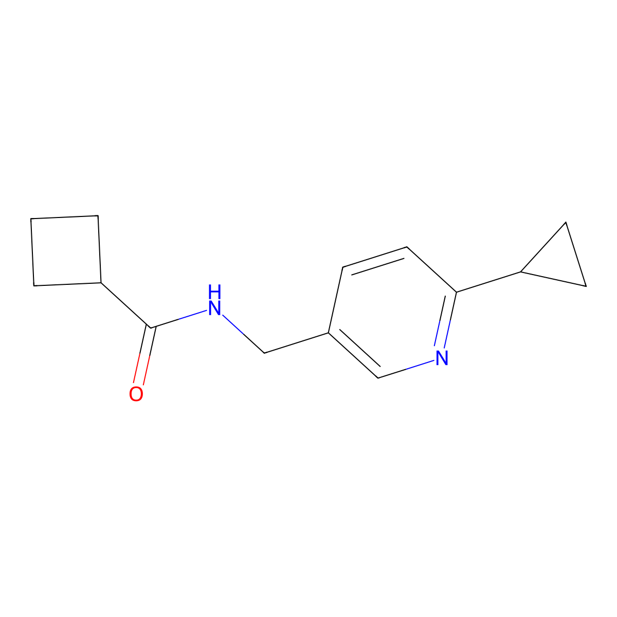 N-[(6-cyclopropylpyridin-3-yl)methyl]cyclobutanecarboxamide molecular structure, CAS 2320143-34-6