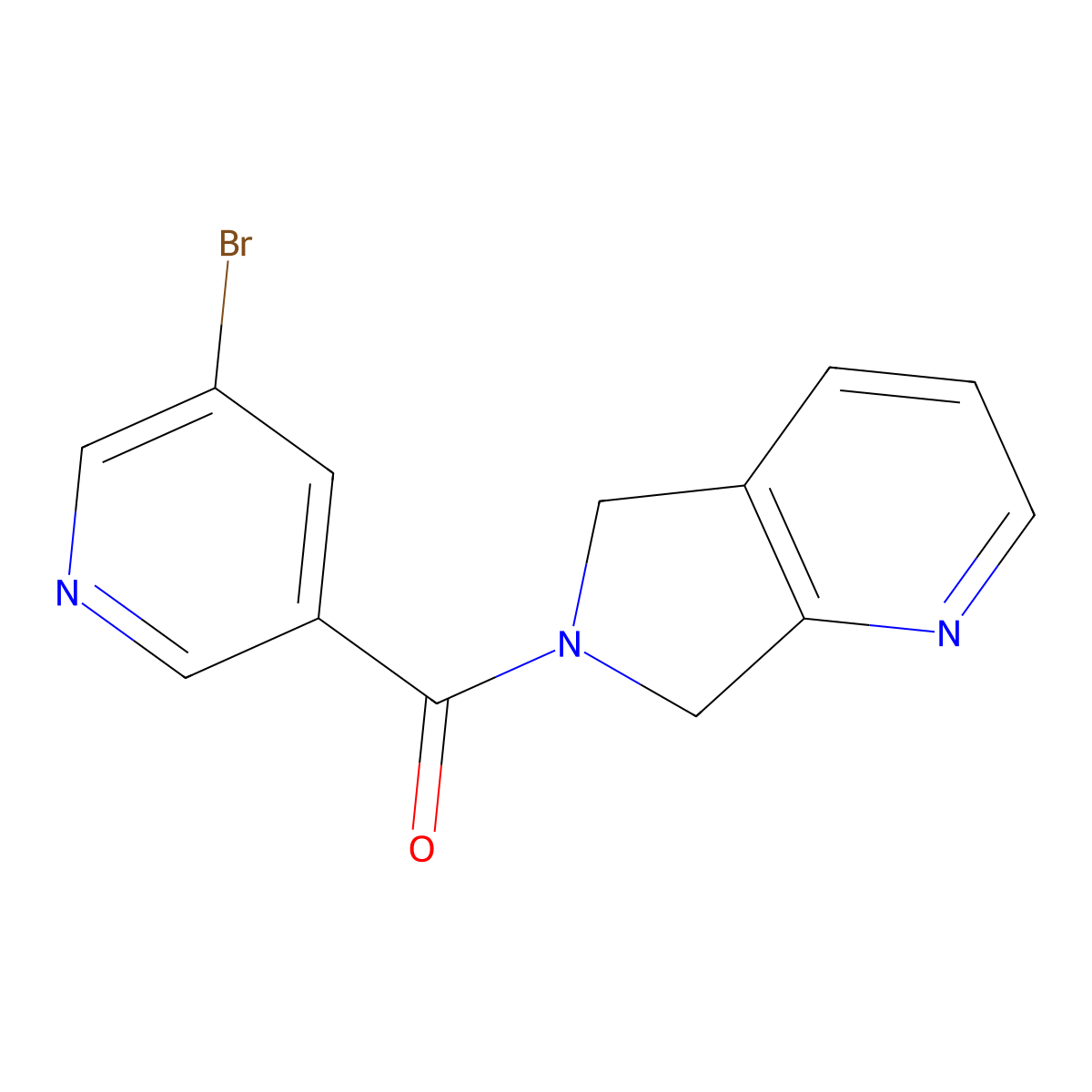 (5-bromopyridin-3-yl)(5H-pyrrolo[3,4-b]pyridin-6(7H)-yl)methanone molecular structure, CAS 2320143-71-1