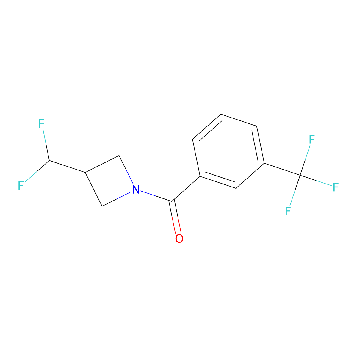 (3-(Difluoromethyl)azetidin-1-yl)(3-(trifluoromethyl)phenyl)methanone molecular structure, CAS 2320144-40-7