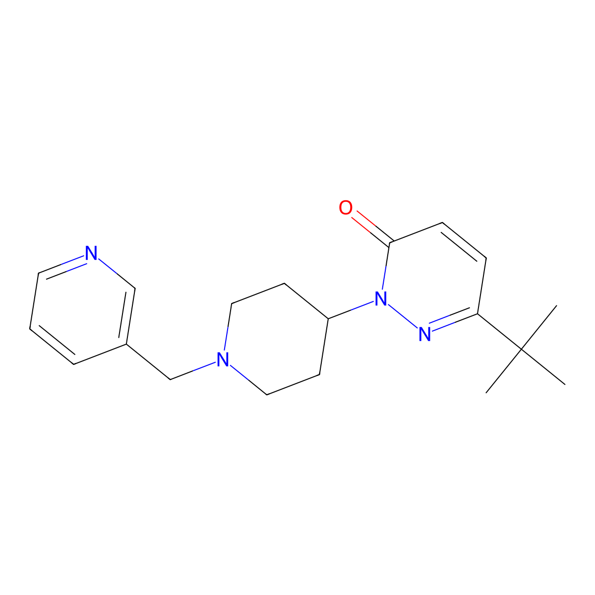 6-Tert-butyl-2-{1-[(pyridin-3-yl)methyl]piperidin-4-yl}-2,3-dihydropyridazin-3-one molecular structure, CAS 2320144-43-0