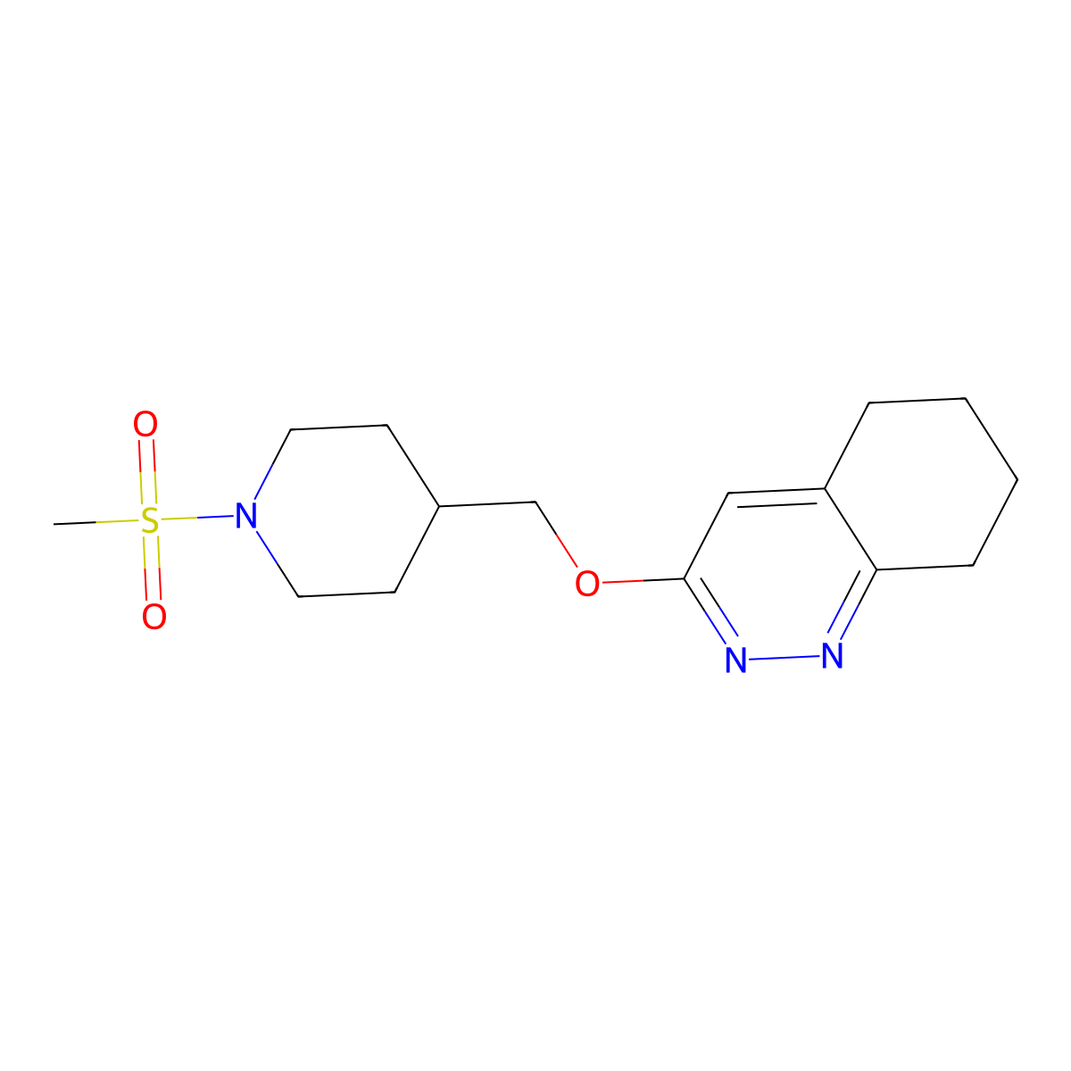 3-((1-(Methylsulfonyl)piperidin-4-yl)methoxy)-5,6,7,8-tetrahydrocinnoline molecular structure, CAS 2320144-78-1