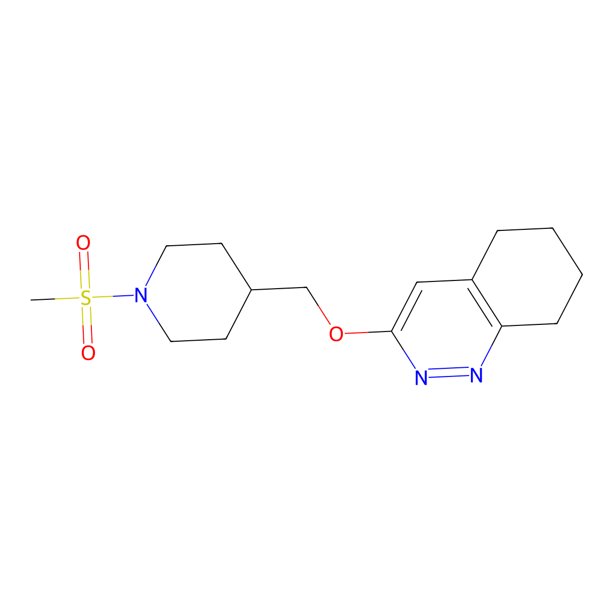 3-((1-(Methylsulfonyl)piperidin-4-yl)methoxy)-5,6,7,8-tetrahydrocinnoline molecular structure, CAS 2320144-78-1