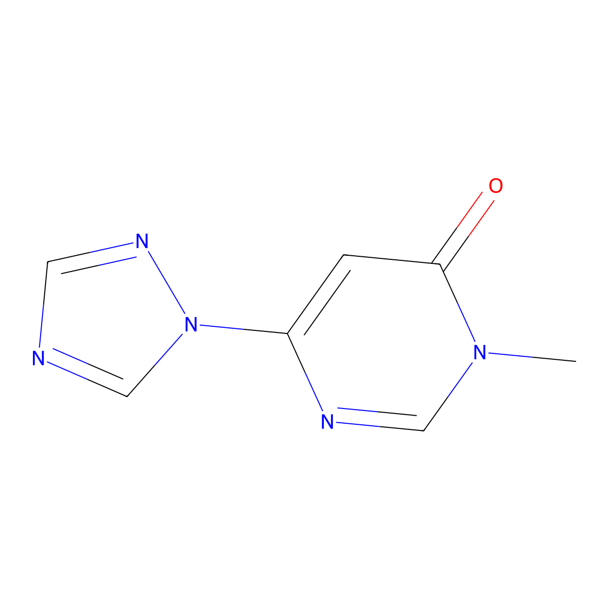 3-methyl-6-(1H-1,2,4-triazol-1-yl)-3,4-dihydropyrimidin-4-one molecular structure, CAS 2320144-85-0