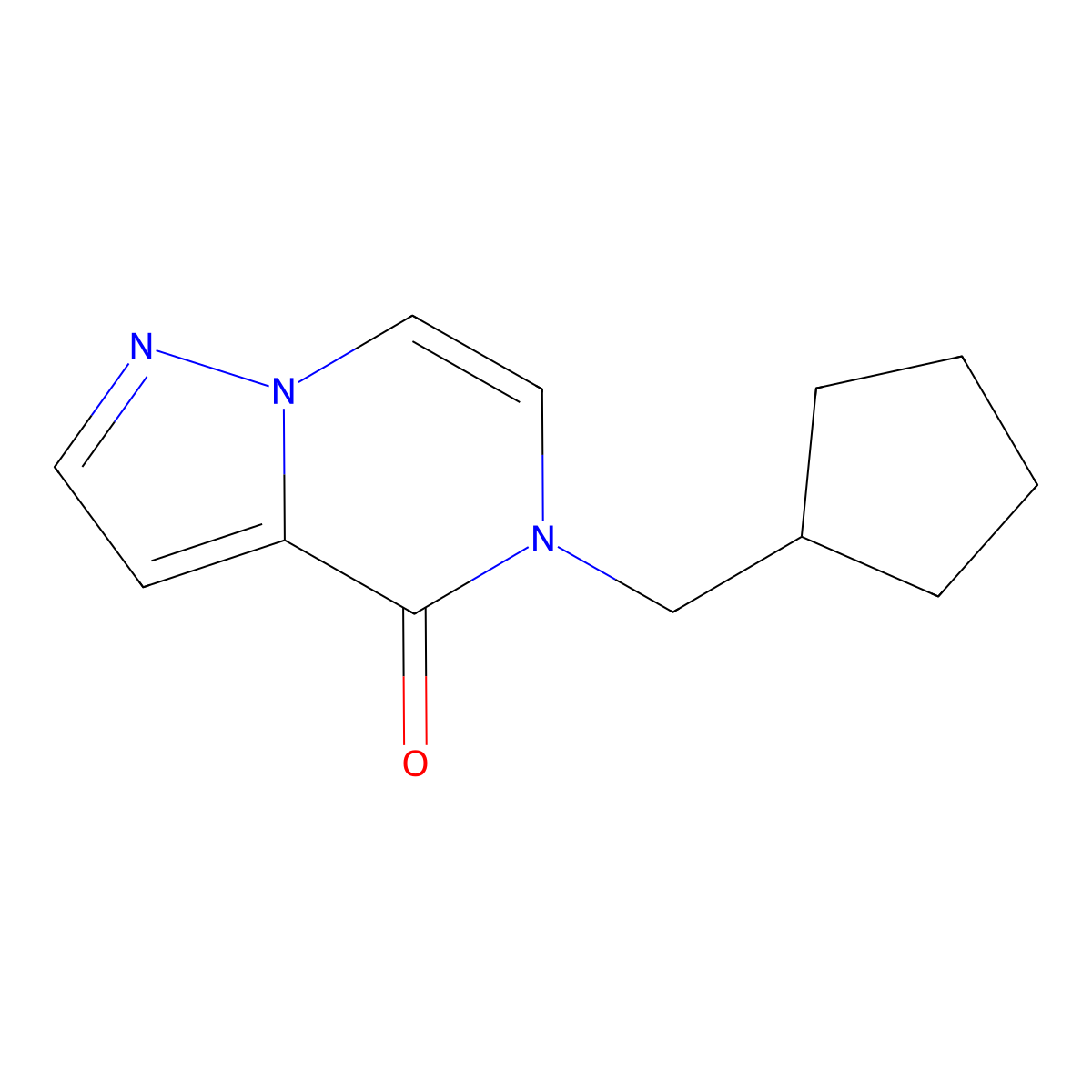5-(cyclopentylmethyl)-4H,5H-pyrazolo[1,5-a]pyrazin-4-one molecular structure, CAS 2320145-95-5