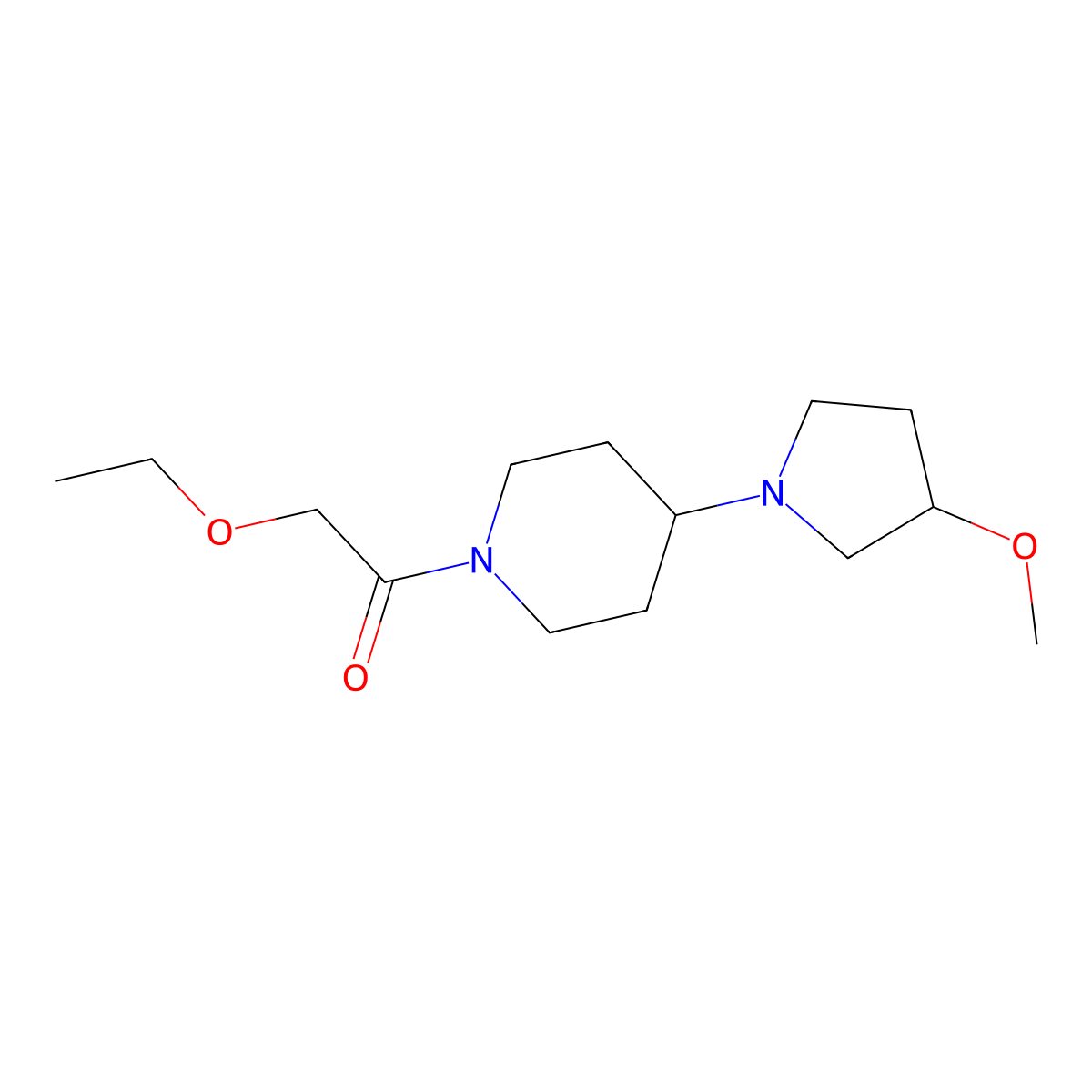2-Ethoxy-1-[4-(3-methoxypyrrolidin-1-yl)piperidin-1-yl]ethan-1-one molecular structure, CAS 2320145-98-8