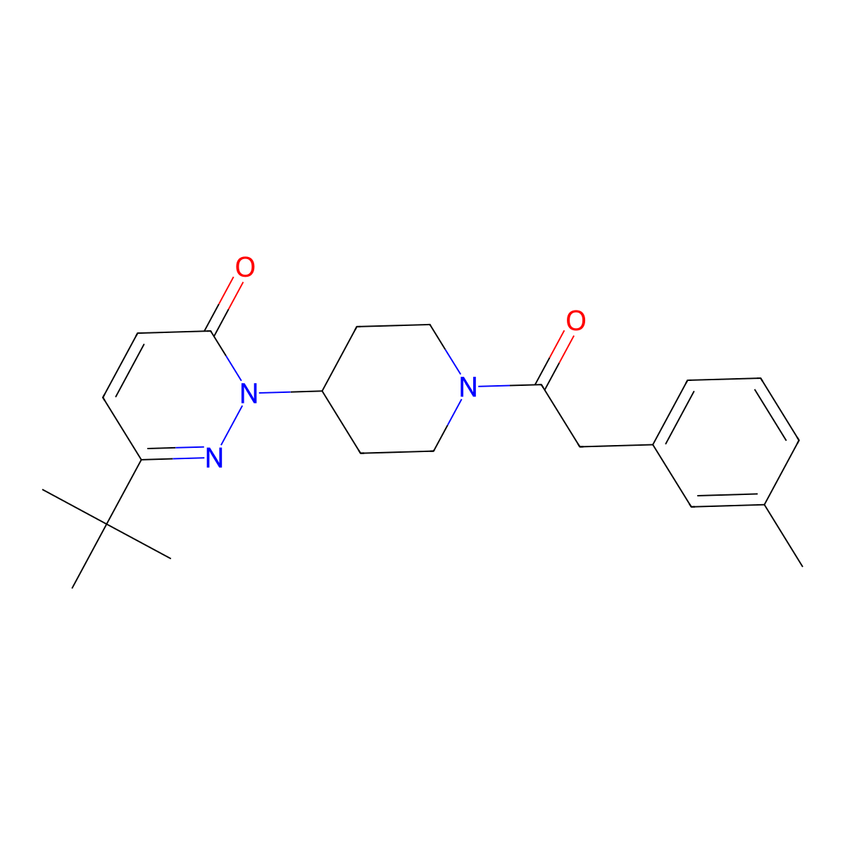 6-Tert-butyl-2-{1-[2-(3-methylphenyl)acetyl]piperidin-4-yl}-2,3-dihydropyridazin-3-one molecular structure, CAS 2320146-40-3