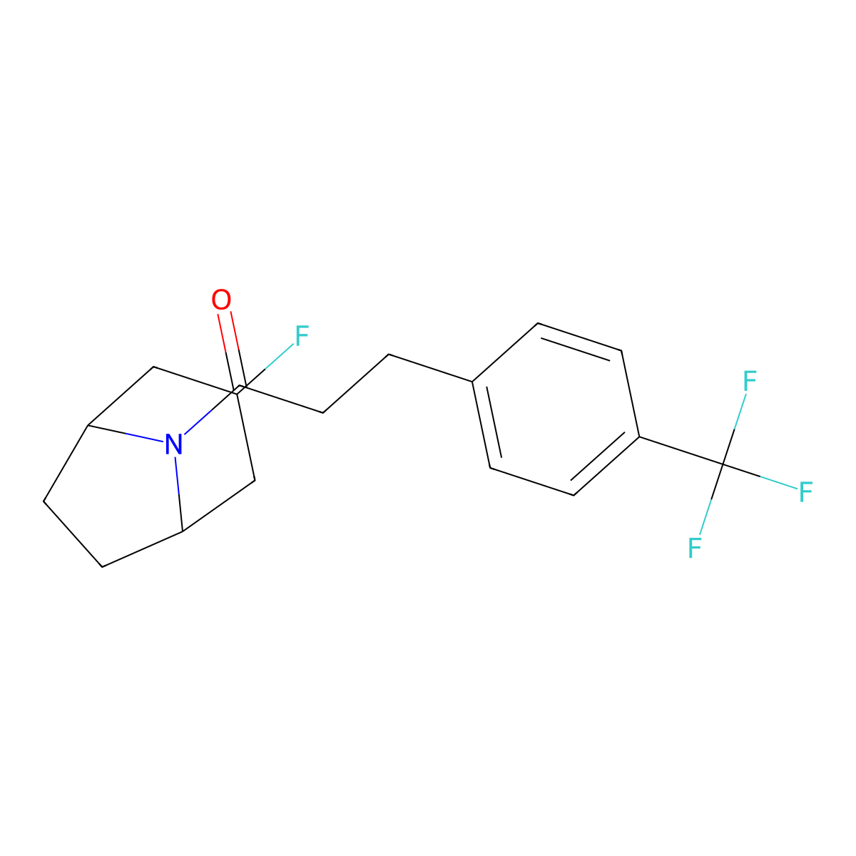 1-{3-Fluoro-8-azabicyclo[3.2.1]octan-8-yl}-3-[4-(trifluoromethyl)phenyl]propan-1-one molecular structure, CAS 2320146-58-3