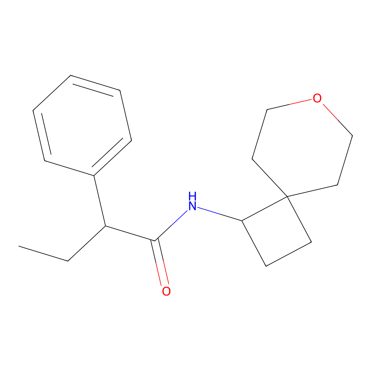 2-phenyl-N-(7-oxaspiro[3.5]nonan-1-yl)butanamide molecular structure, CAS 2320146-62-9