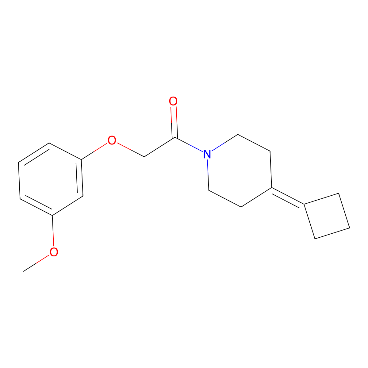 1-(4-Cyclobutylidenepiperidin-1-yl)-2-(3-methoxyphenoxy)ethan-1-one molecular structure, CAS 2320146-88-9