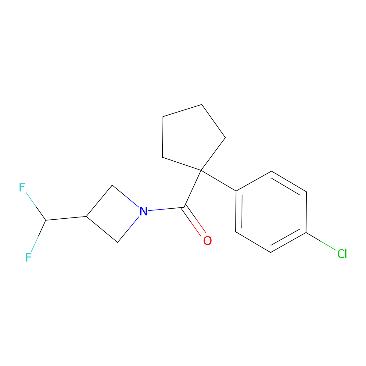 (1-(4-Chlorophenyl)cyclopentyl)(3-(difluoromethyl)azetidin-1-yl)methanone molecular structure, CAS 2320147-05-3
