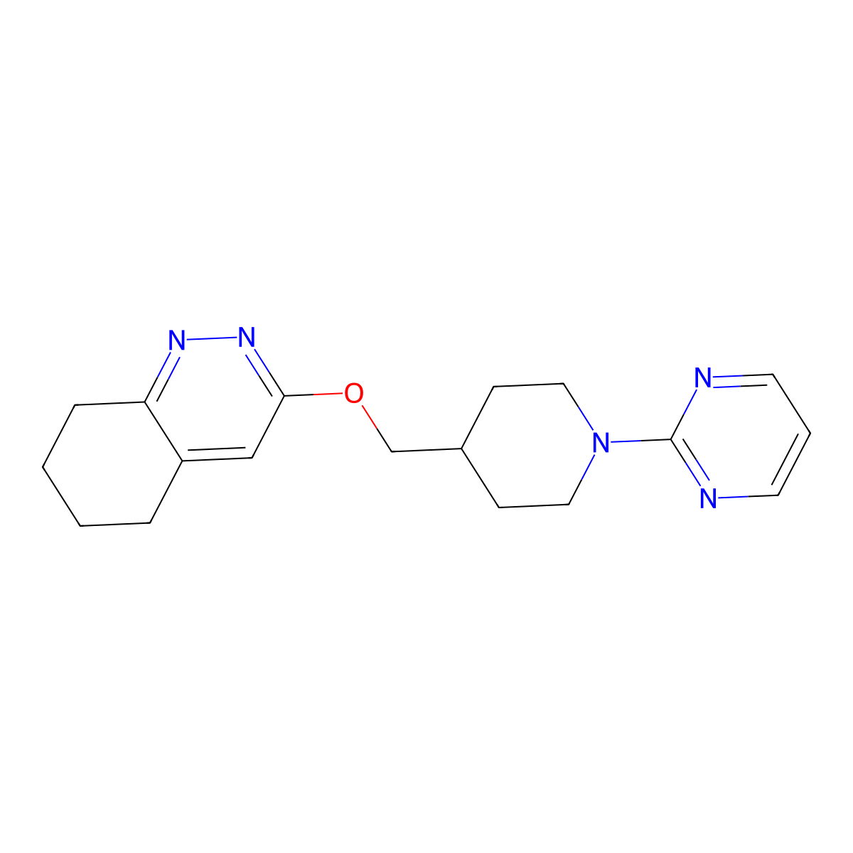 3-((1-(Pyrimidin-2-yl)piperidin-4-yl)methoxy)-5,6,7,8-tetrahydrocinnoline molecular structure, CAS 2320147-27-9