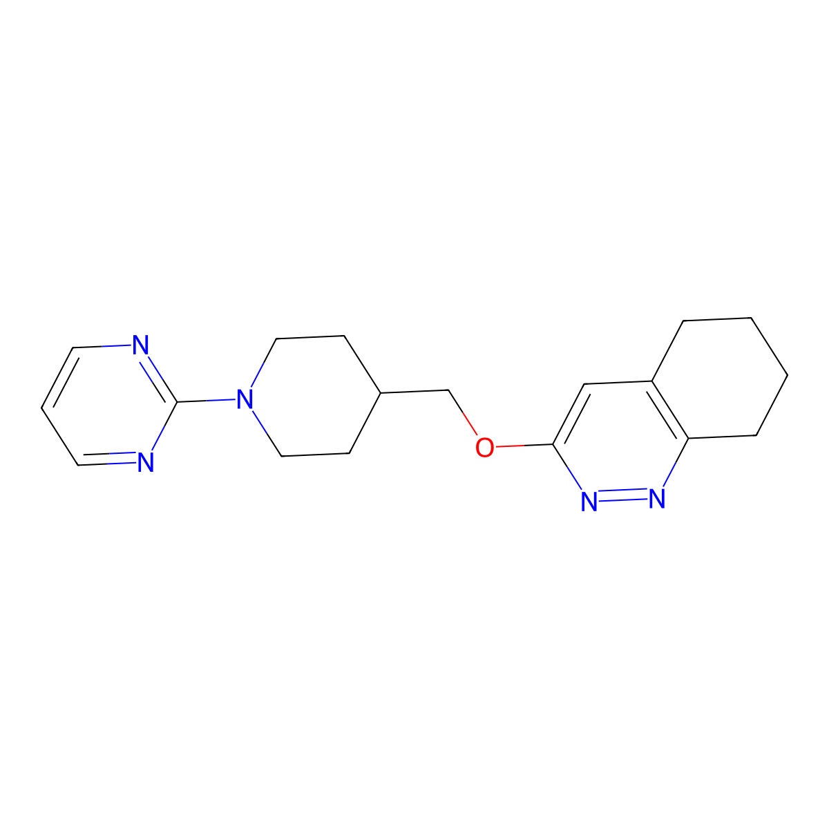 3-((1-(Pyrimidin-2-yl)piperidin-4-yl)methoxy)-5,6,7,8-tetrahydrocinnoline molecular structure, CAS 2320147-27-9