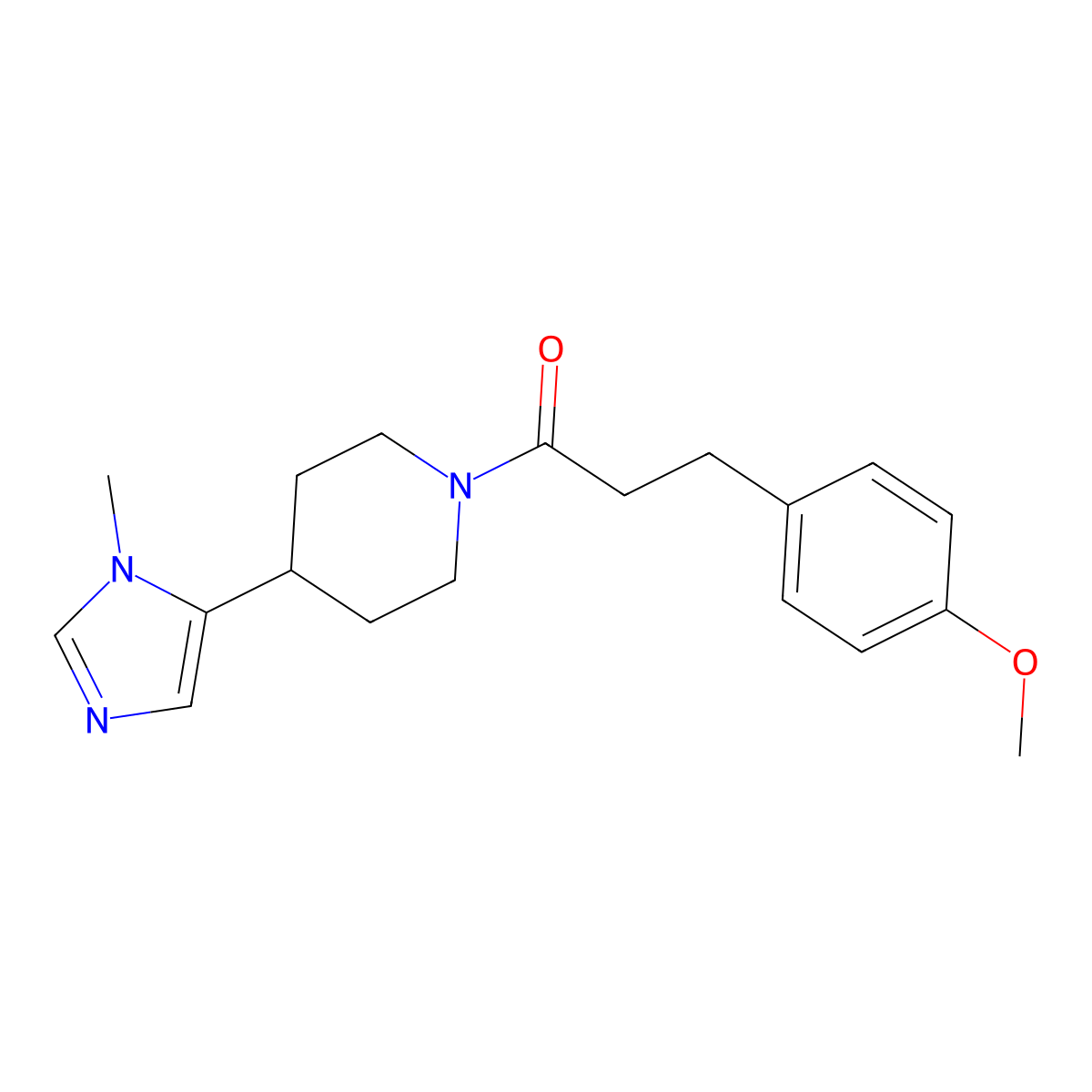 3-(4-methoxyphenyl)-1-[4-(1-methyl-1H-imidazol-5-yl)piperidin-1-yl]propan-1-one molecular structure, CAS 2320147-36-0