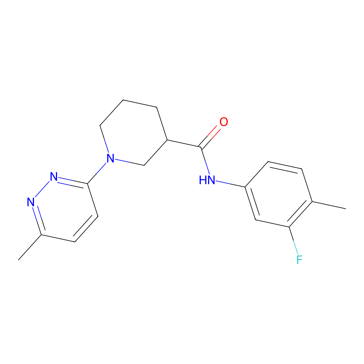 N-(3-fluoro-4-methylphenyl)-1-(6-methylpyridazin-3-yl)piperidine-3-carboxamide molecular structure, CAS 2320147-44-0